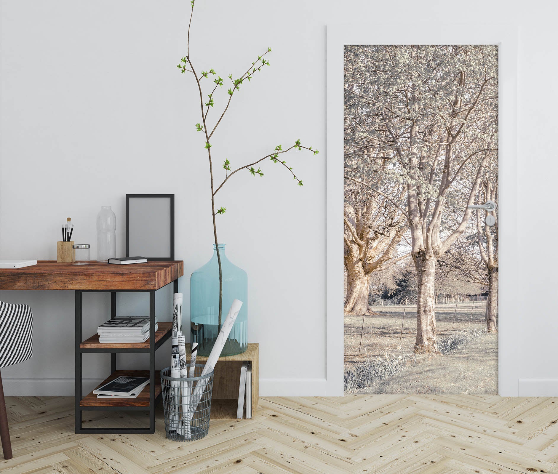 3D Tree Meadow 5159 Assaf Frank Door Mural