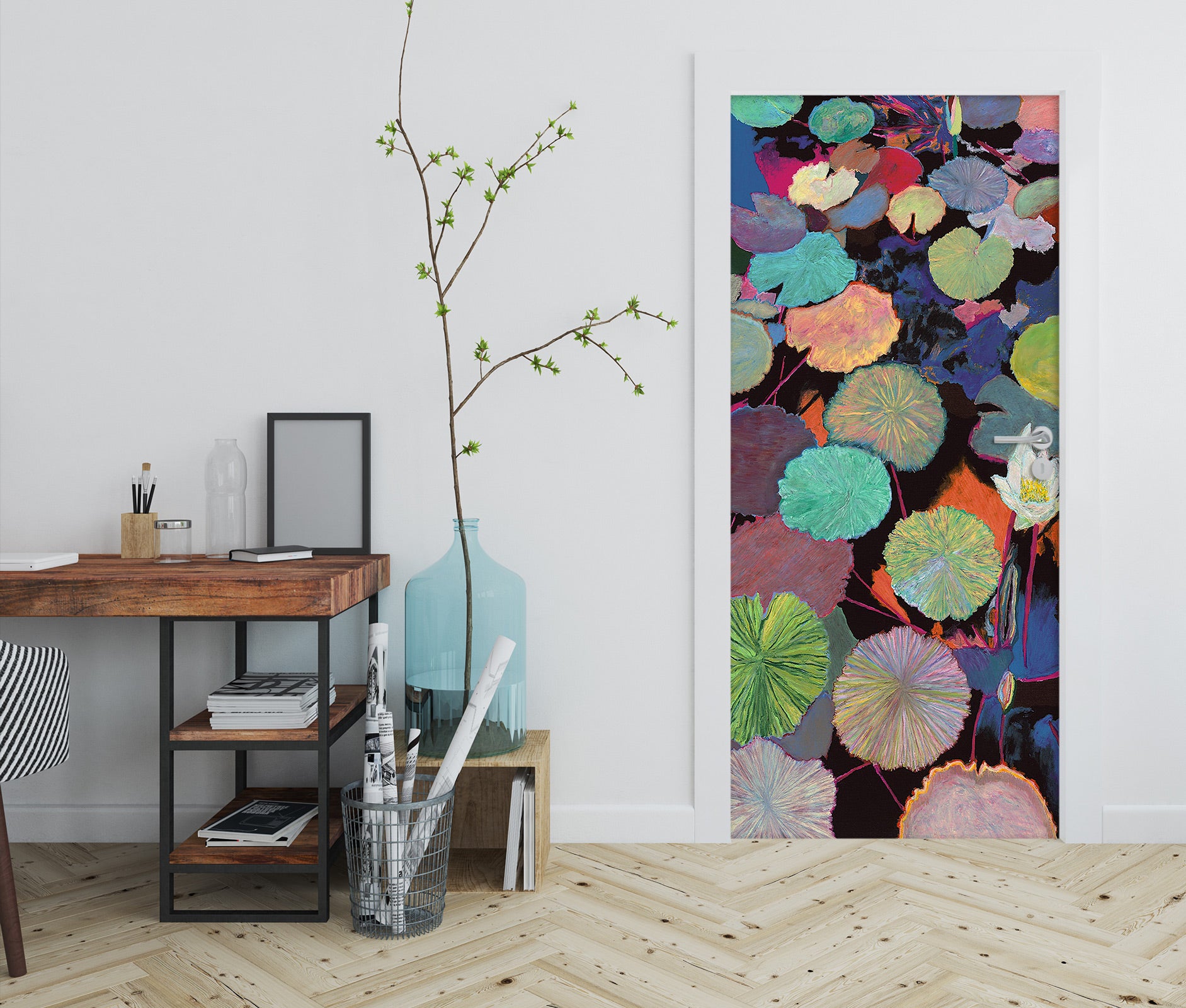 3D Colorful Pattern Lotus Leaf 9403 Allan P. Friedlander Door Mural