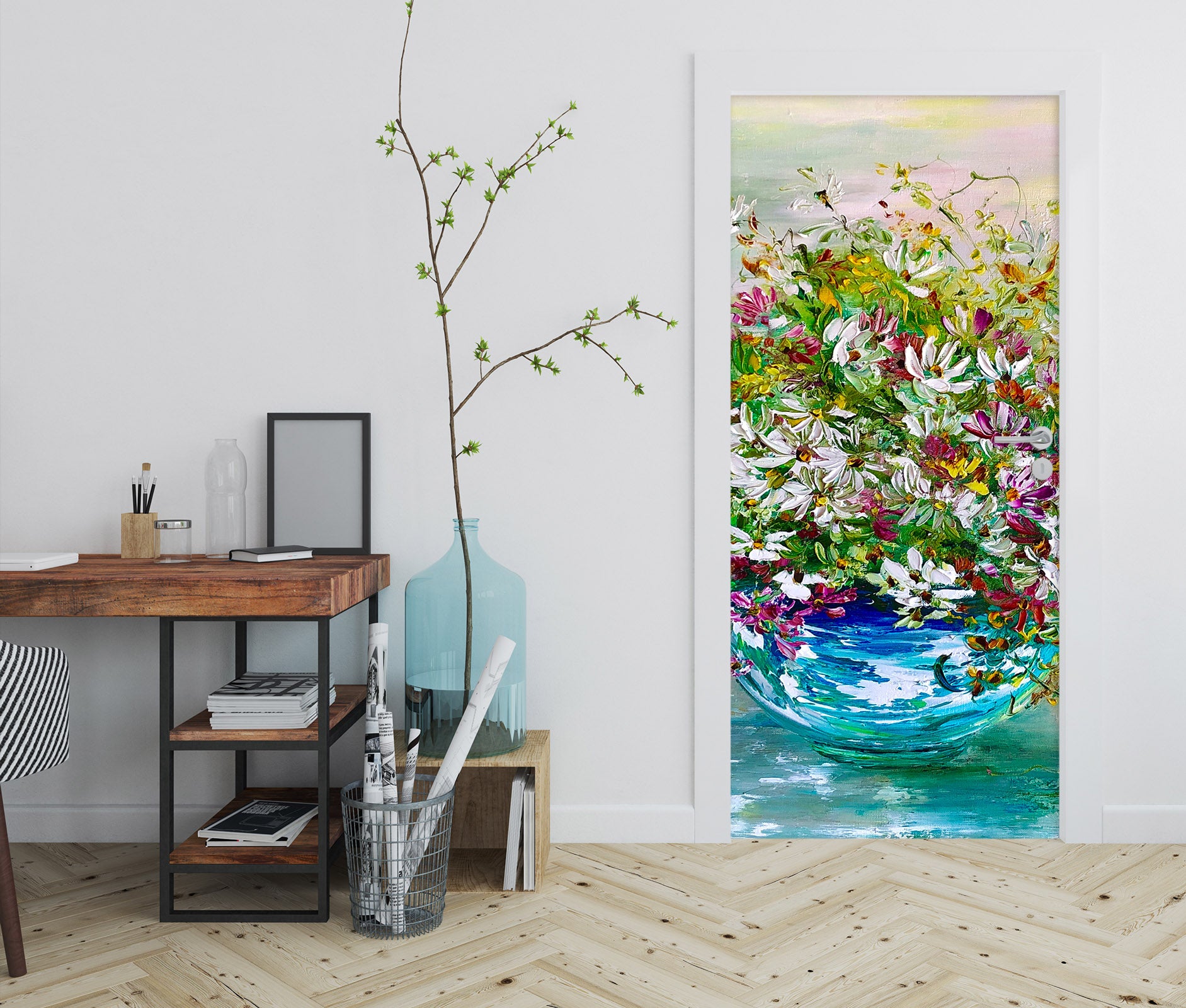 3D Colorful Vase 3265 Skromova Marina Door Mural