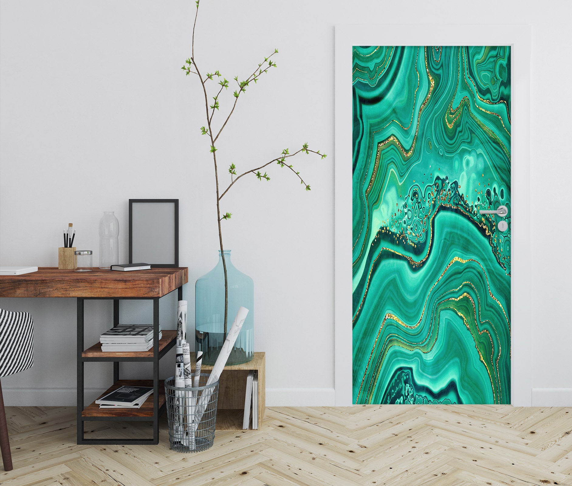 3D Green Texture 25185 Door Mural