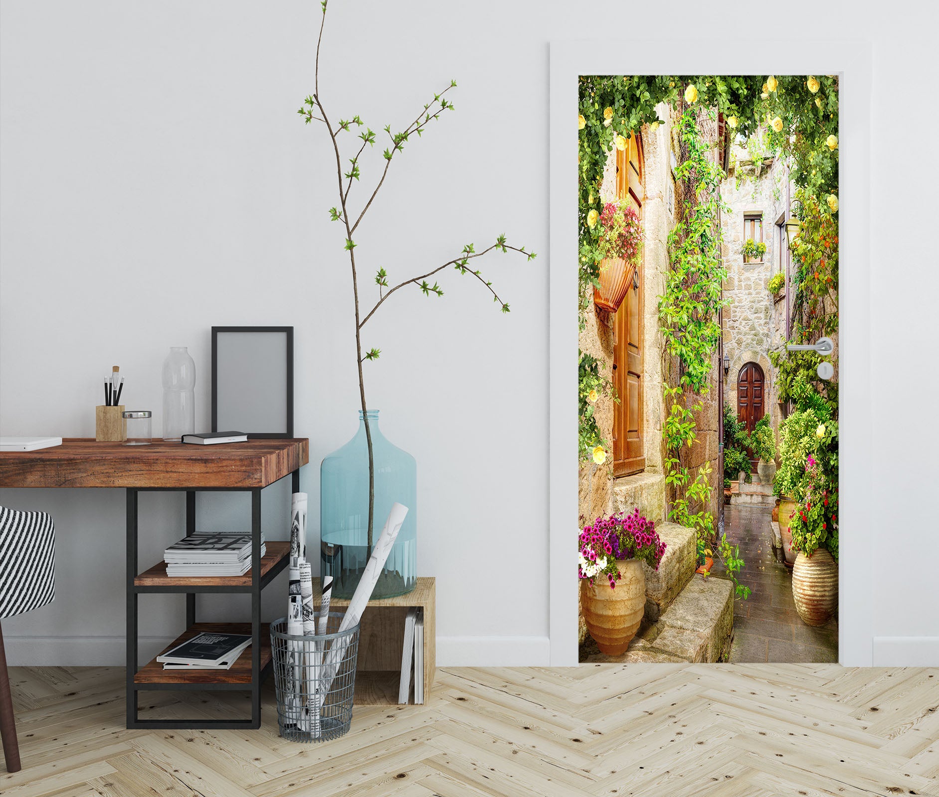 3D Flower Bush 22106 Door Mural