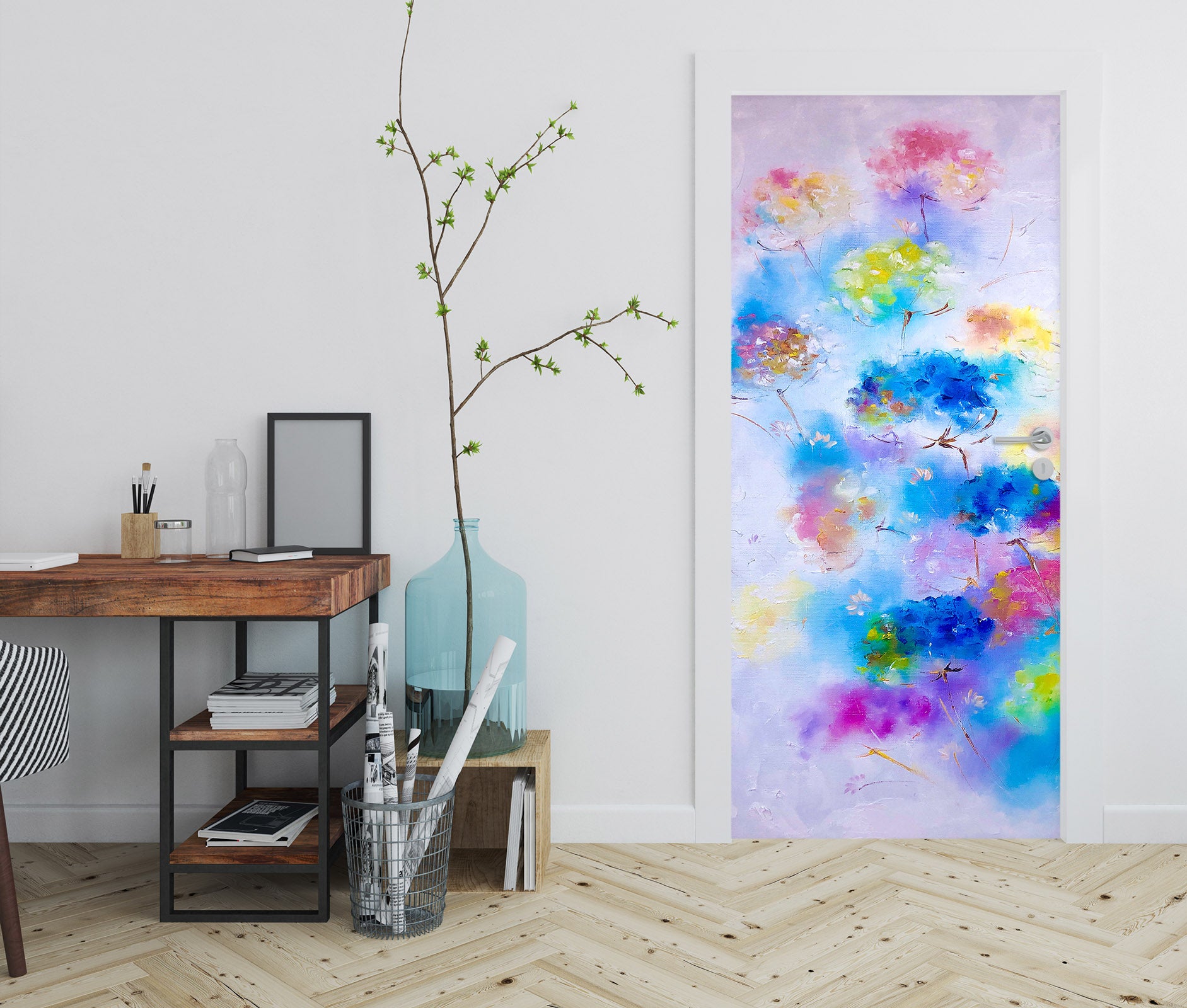 3D Colorful Flower 3291 Skromova Marina Door Mural