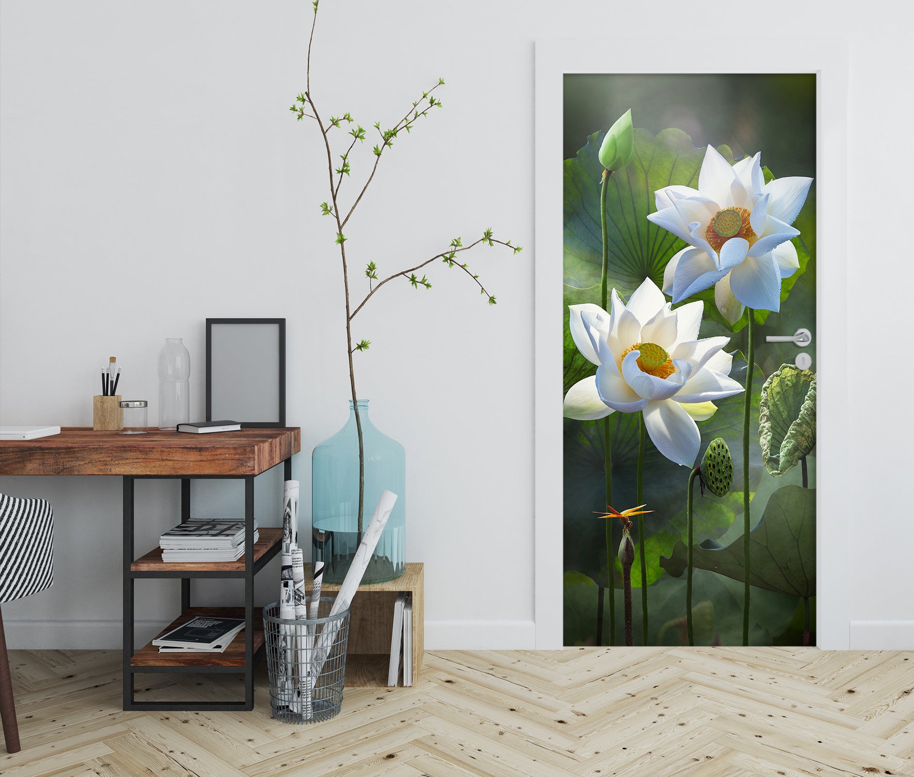 3D Lotus 25201 Door Mural