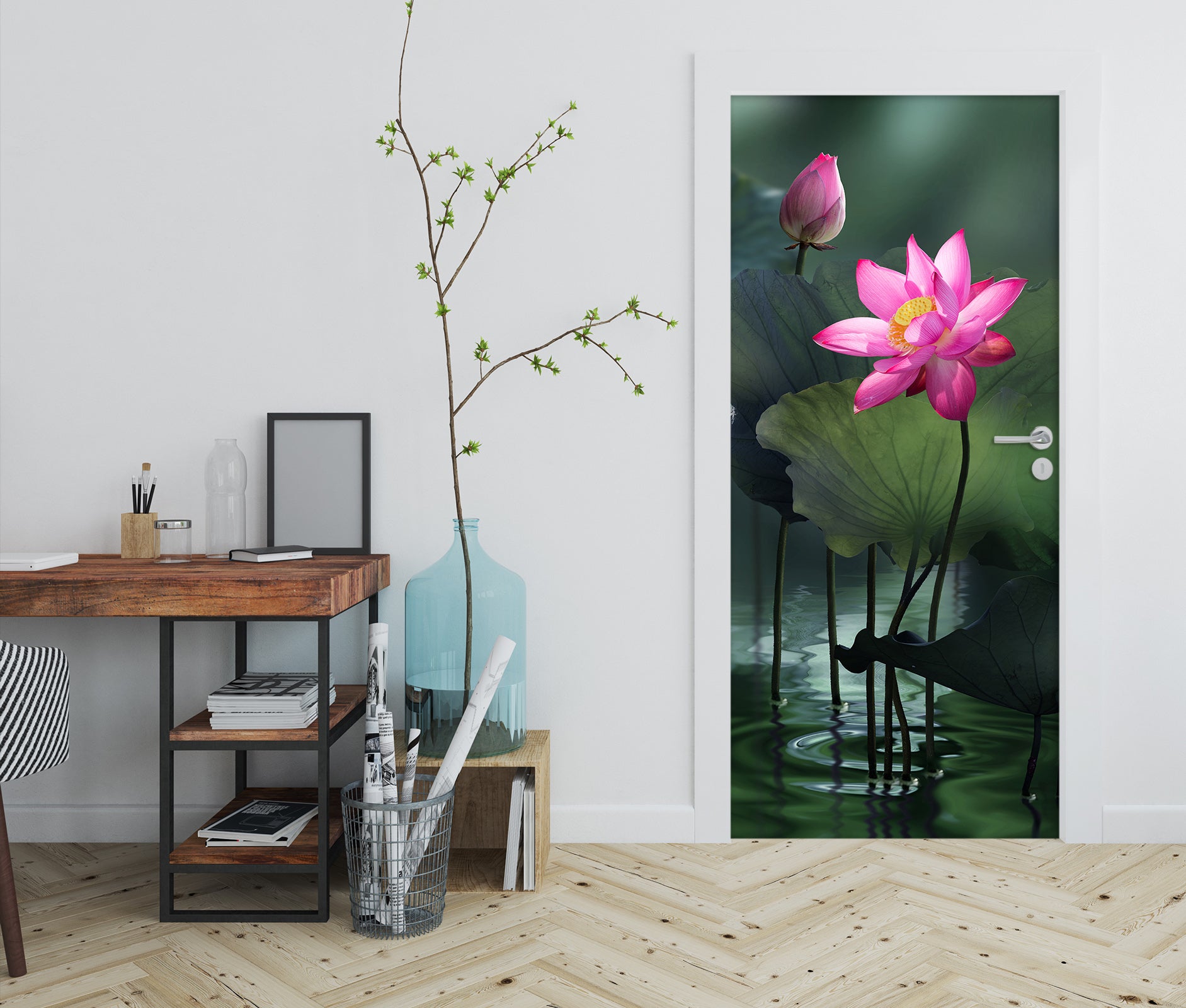 3D Lotus 25205 Door Mural