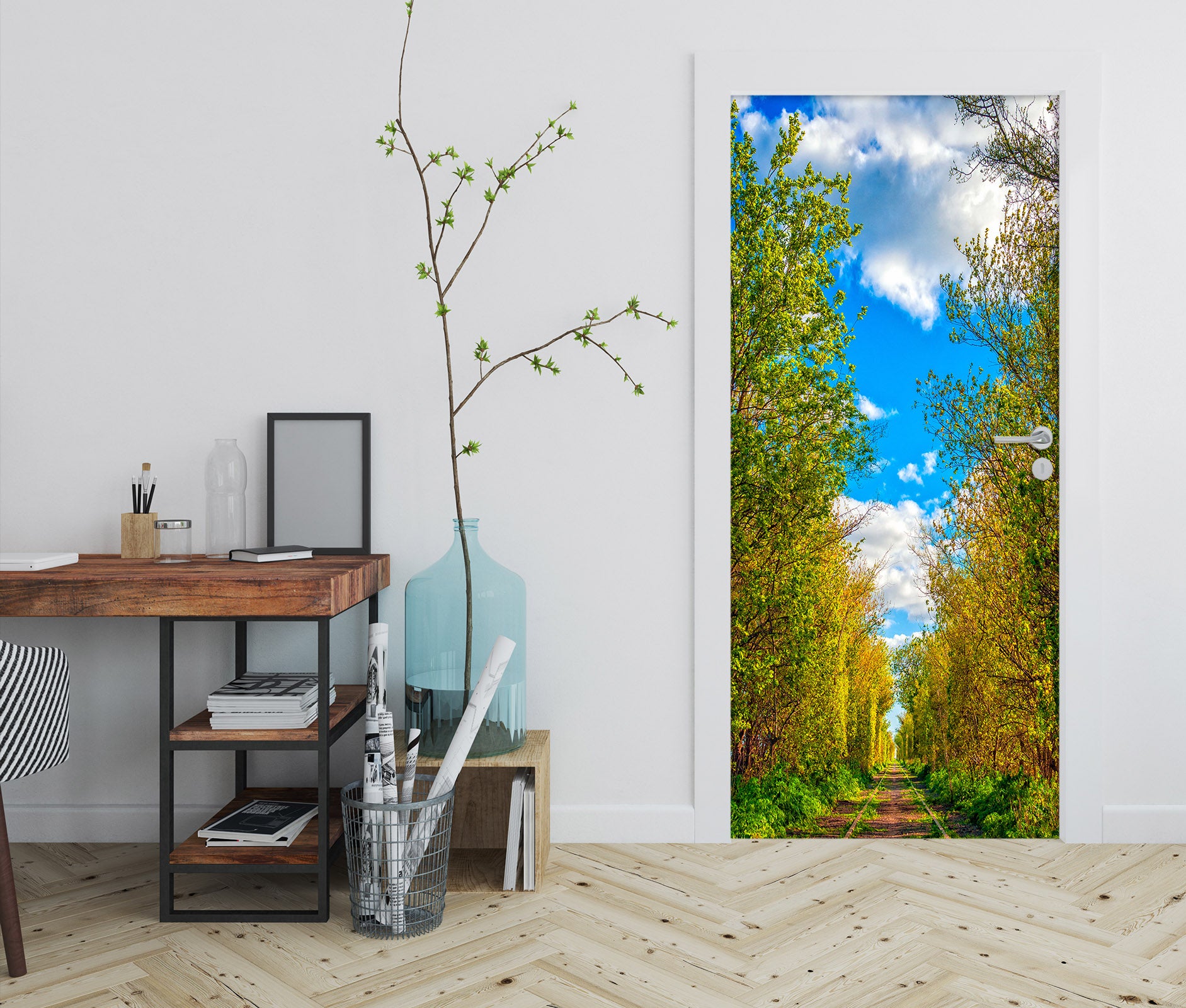 3D Forest Corridor 22053 Door Mural