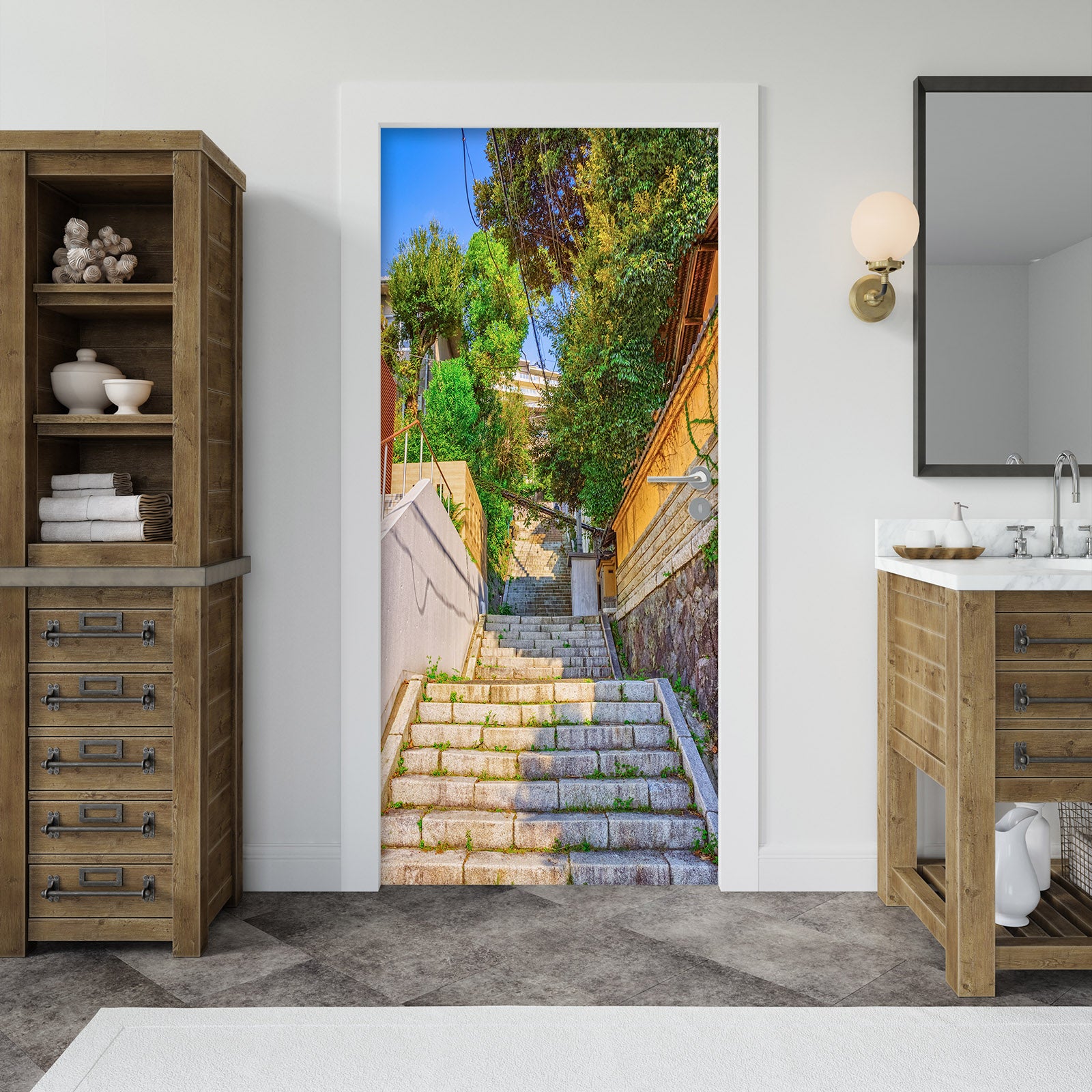 3D Township Stairs 22086 Door Mural