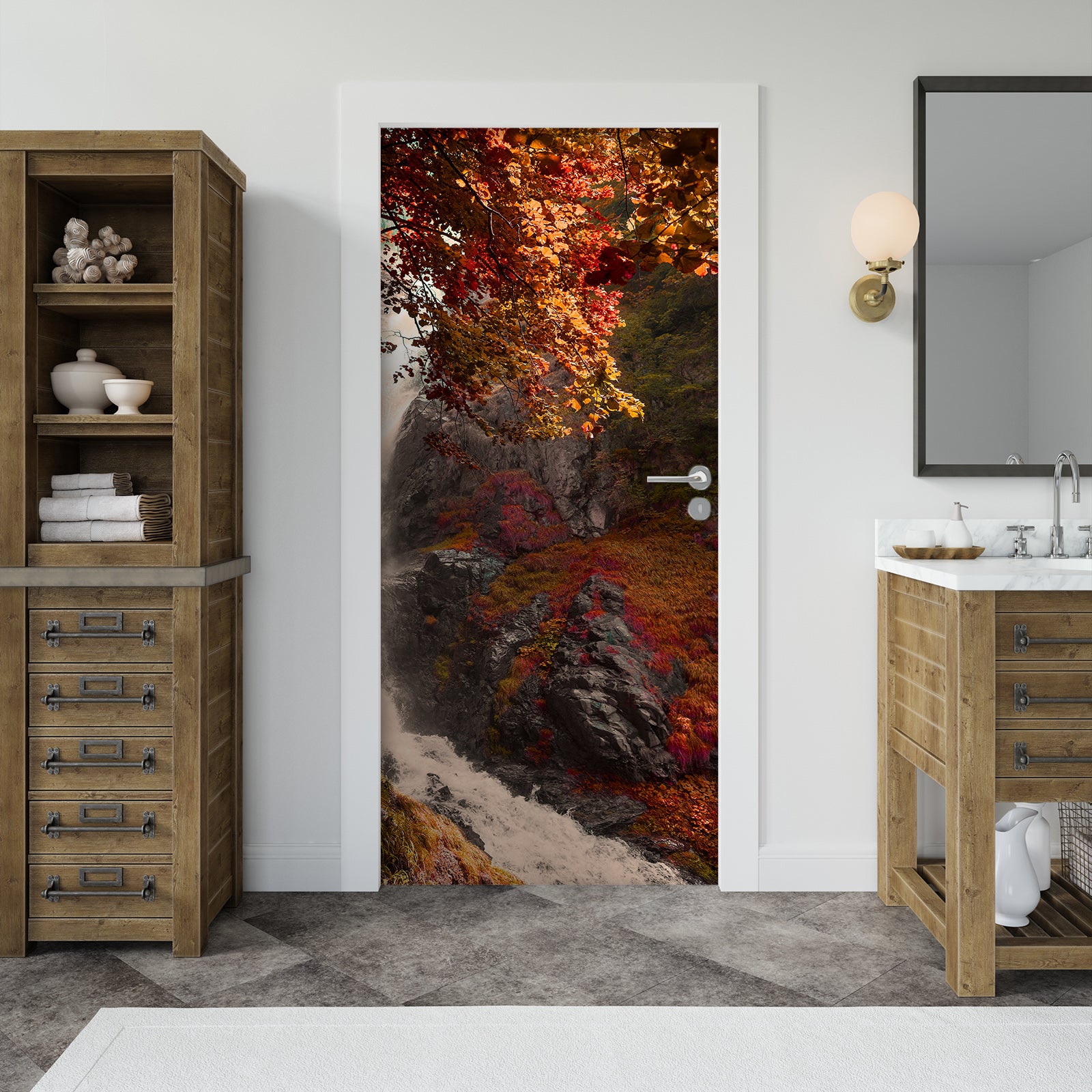 3D Valley Fall Tree 12252 Marco Carmassi Door Mural