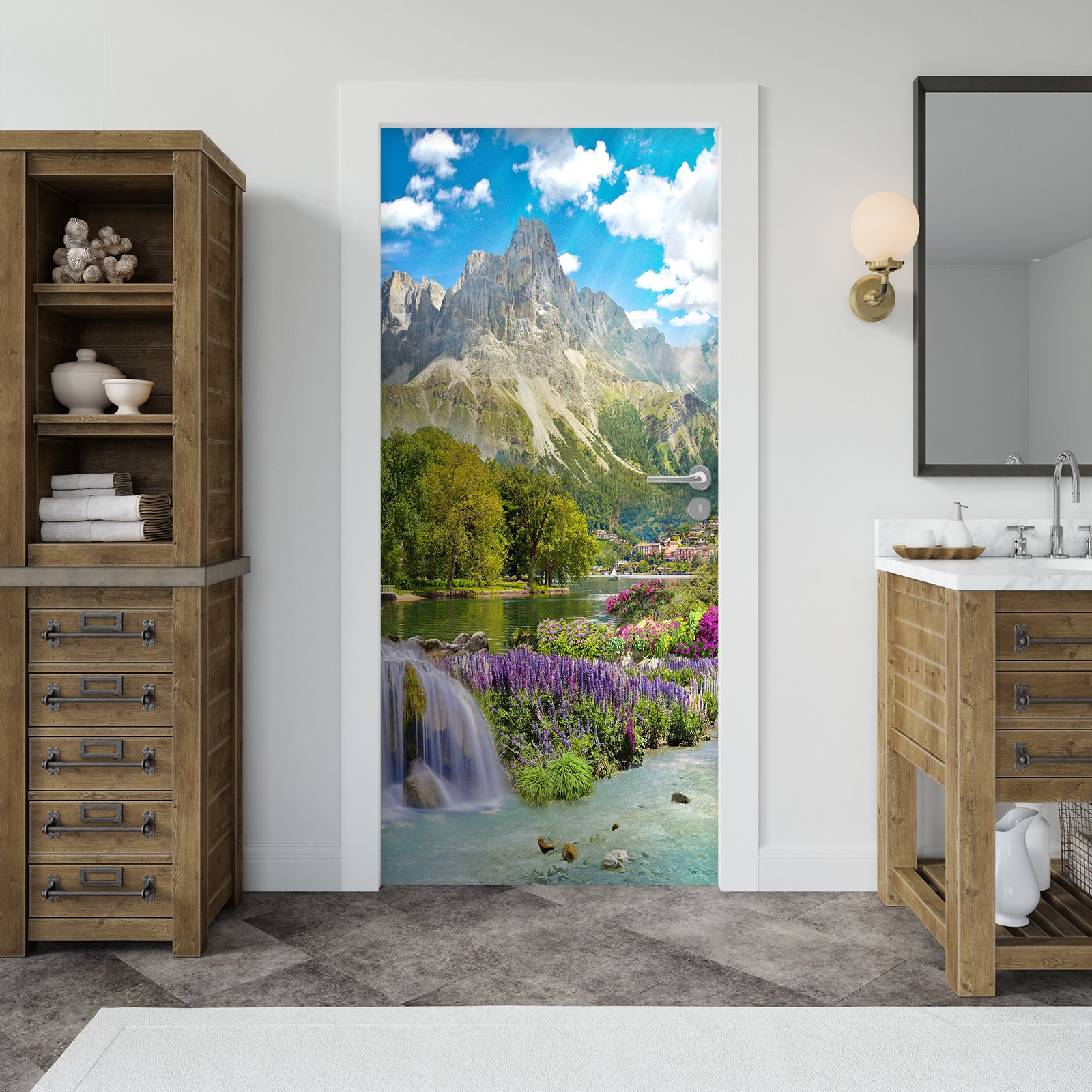 3D Mountains 24134 Door Mural