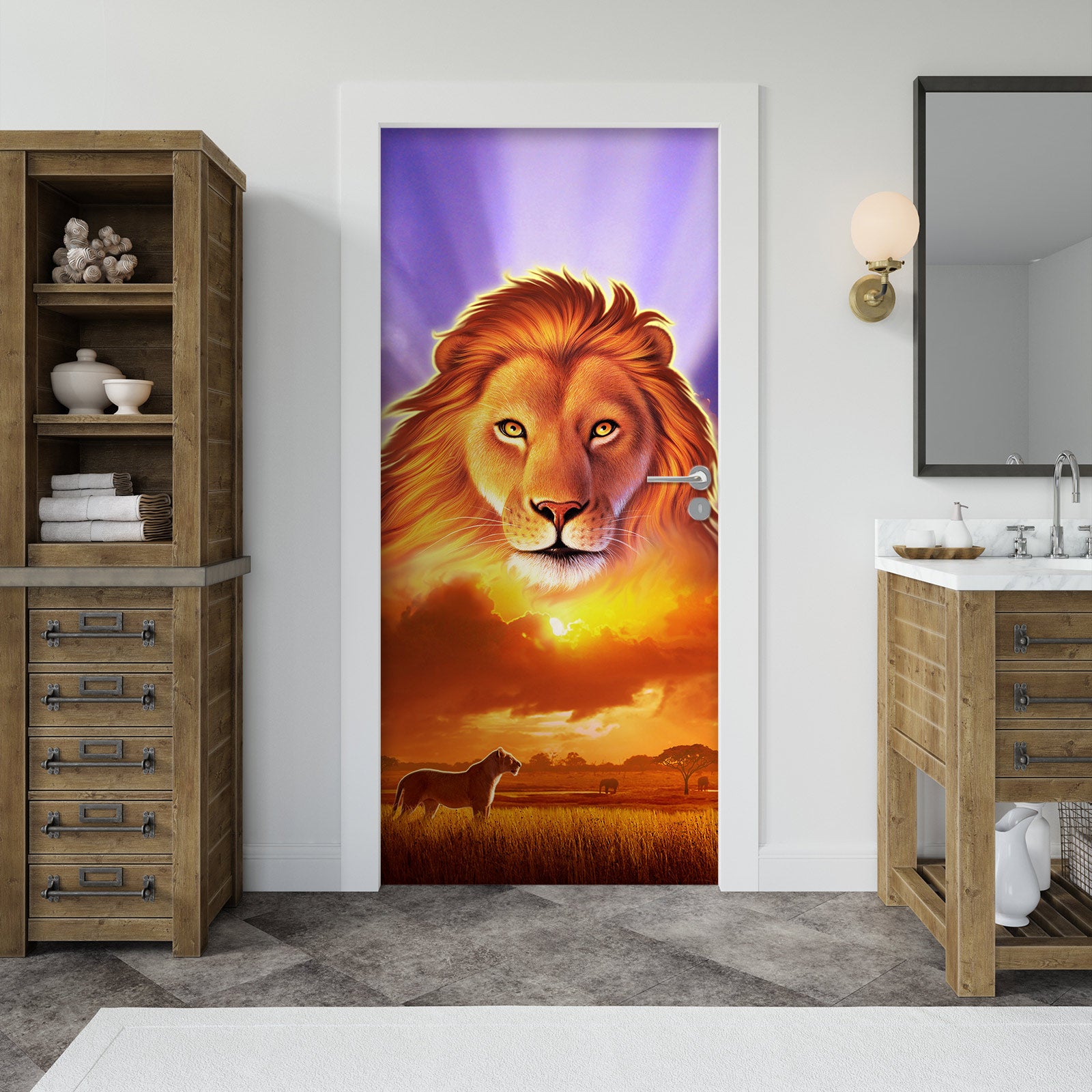 3D Lion 112142 Jerry LoFaro Door Mural
