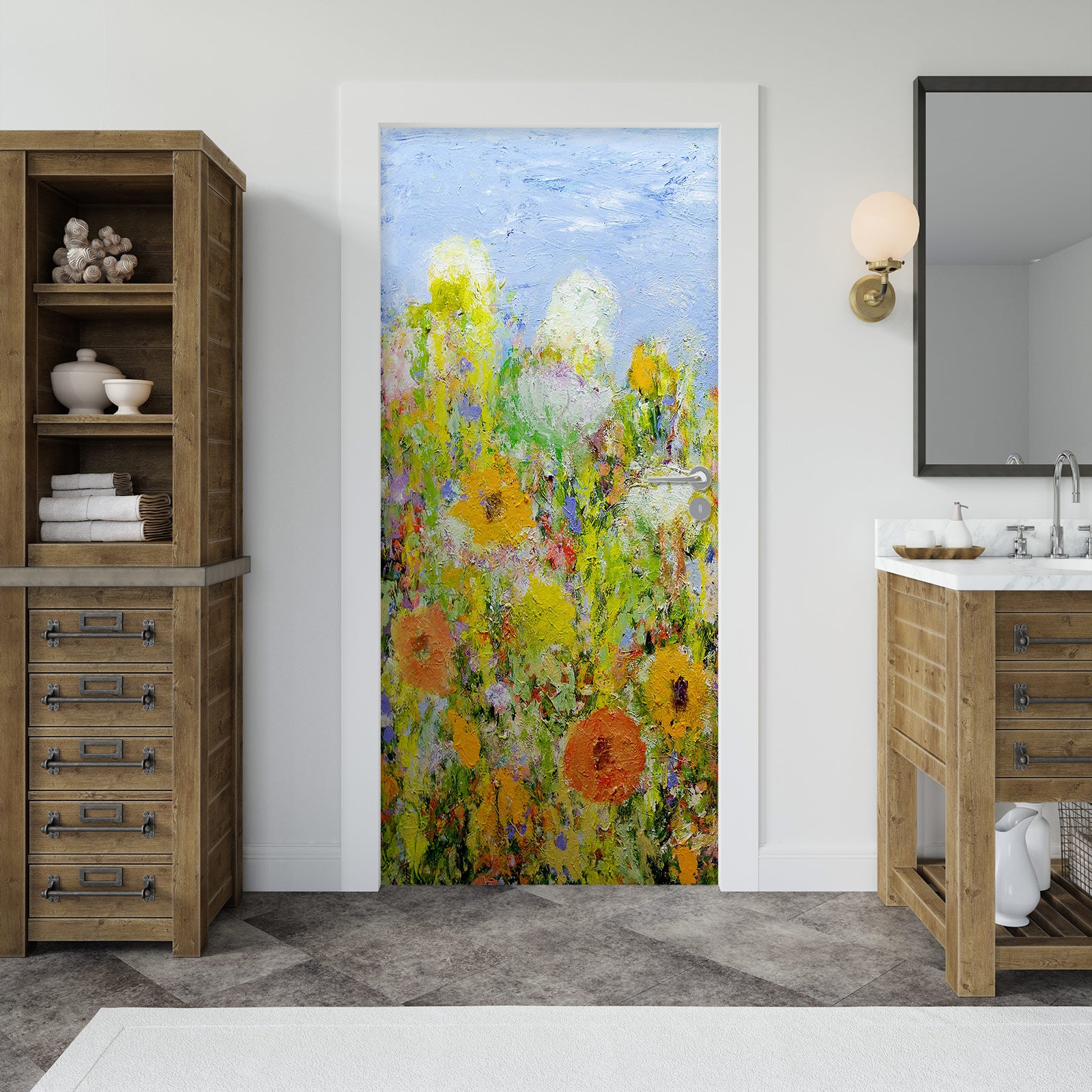 3D Flower Bush Painting 93212 Allan P. Friedlander Door Mural