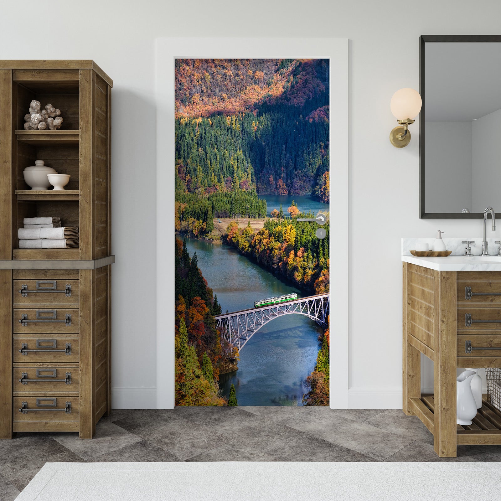 3D Shanhe Bridge 24170 Door Mural