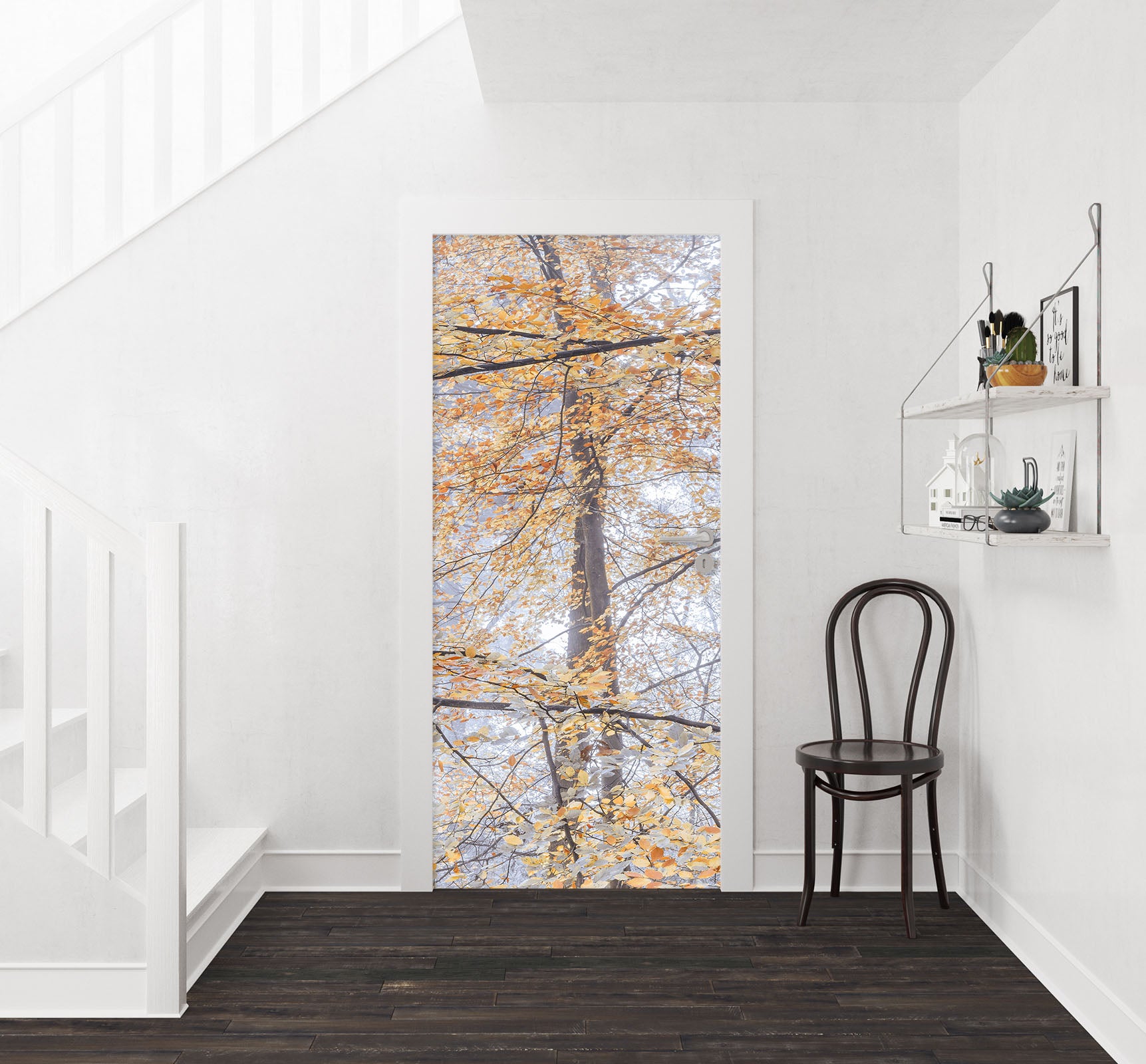 3D Yellow Leaves 5088 Assaf Frank Door Mural