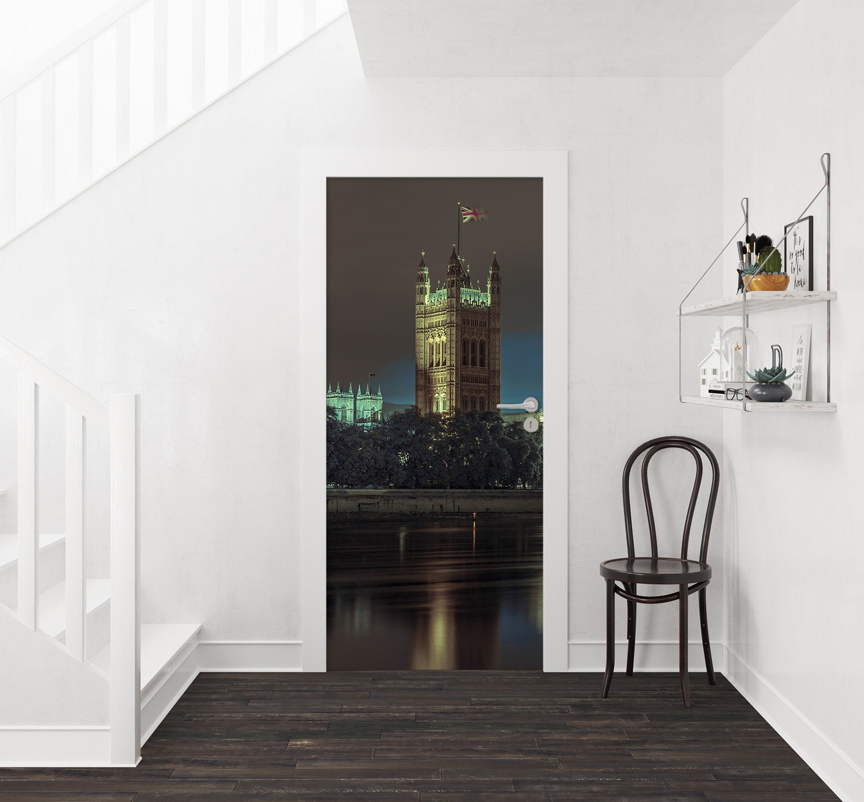 3D Building Night 10691 Assaf Frank Door Mural