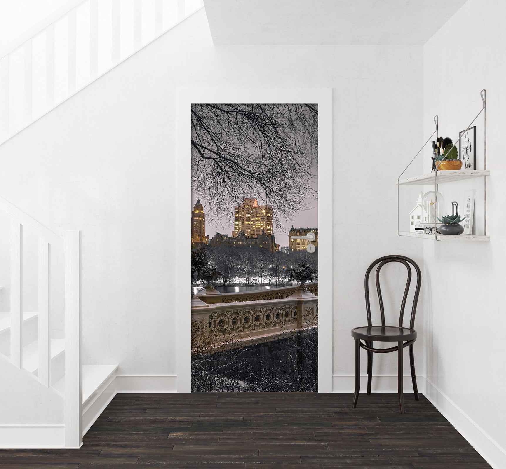 3D Riverside Building Night 106131 Assaf Frank Door Mural