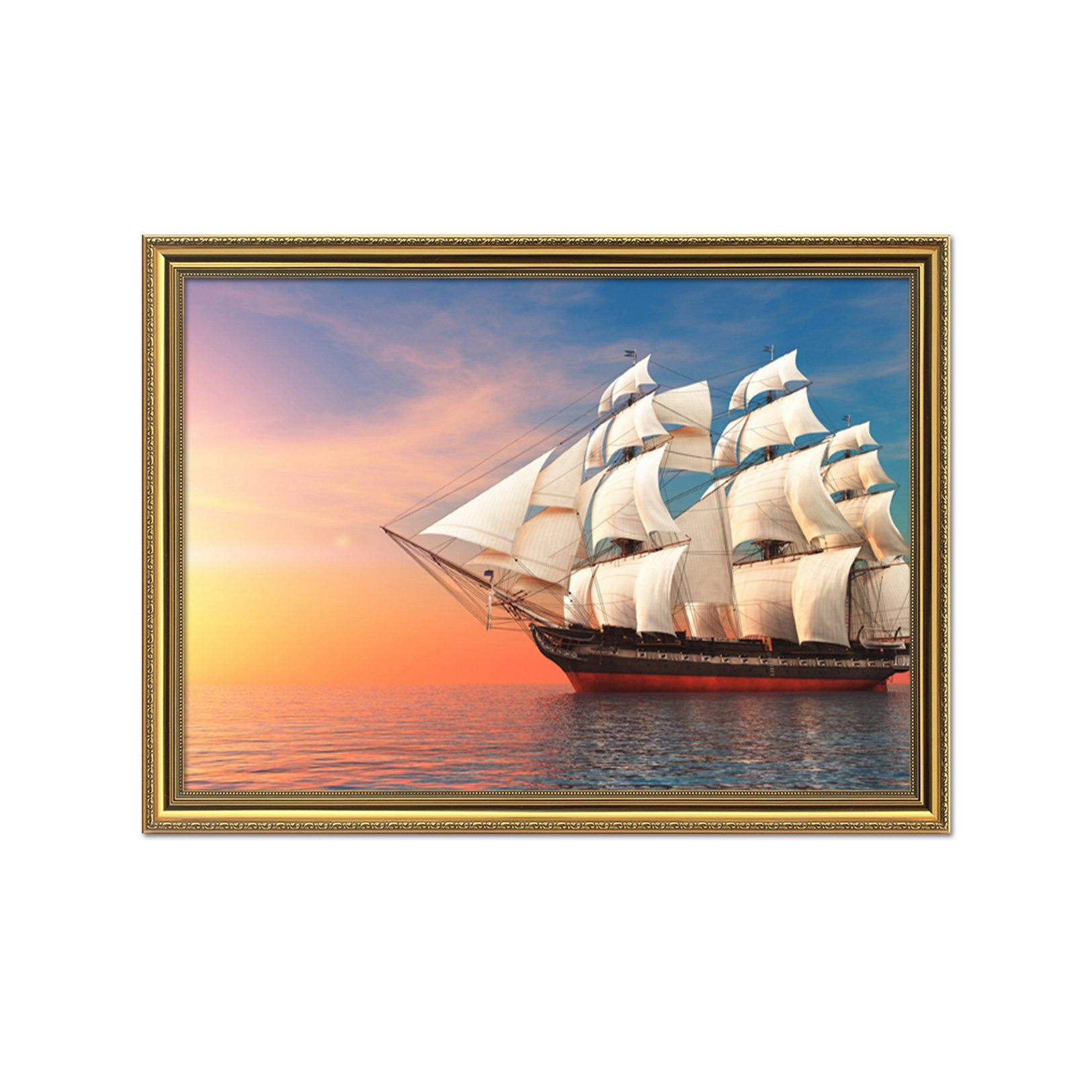 3D Sea Sailing 192 Fake Framed Print Painting Wallpaper AJ Creativity Home