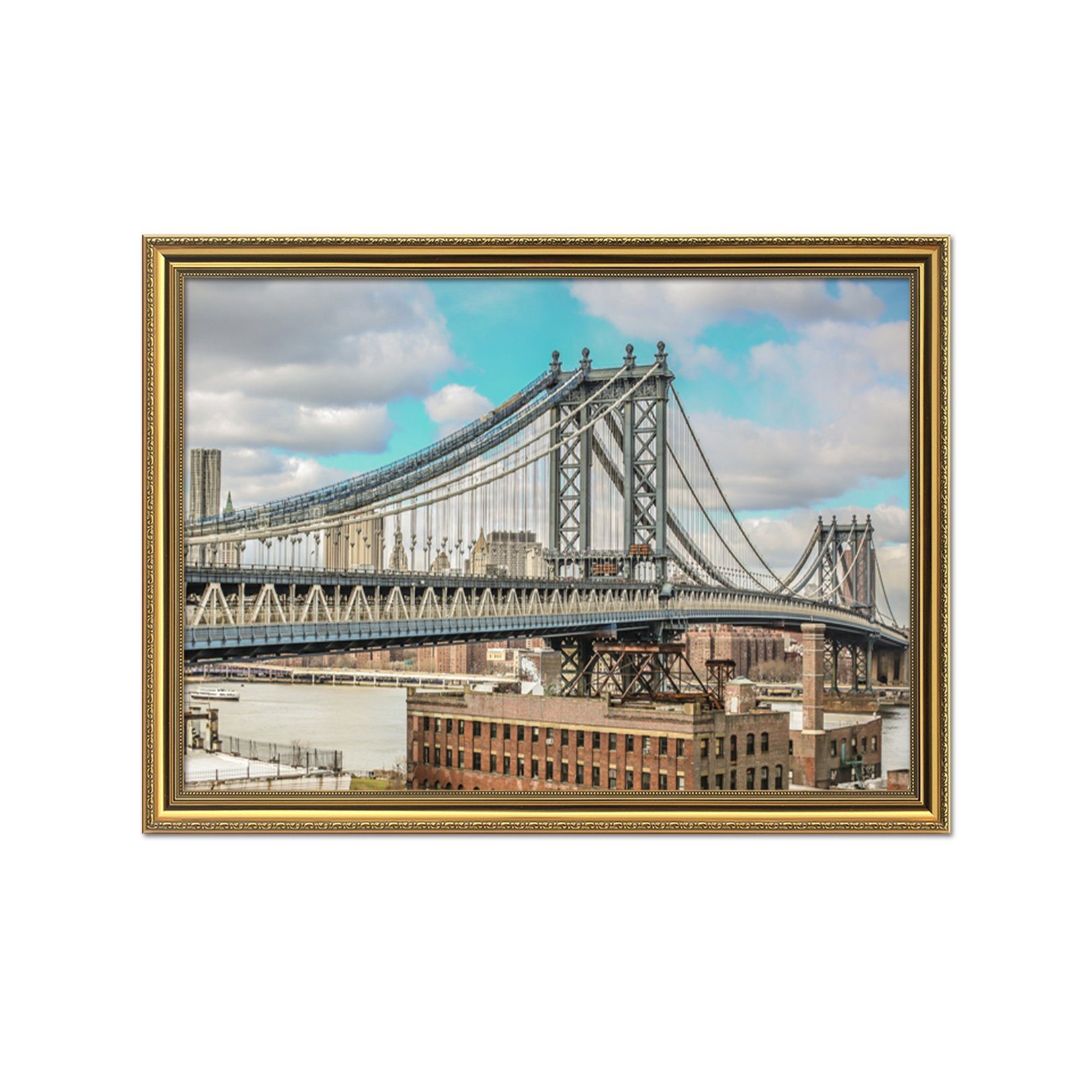 3D Long Bridge 016 Fake Framed Print Painting Wallpaper AJ Creativity Home