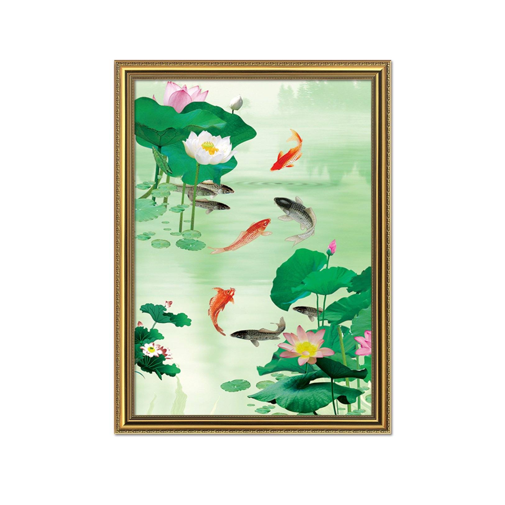 3D Fish Pond 117 Fake Framed Print Painting Wallpaper AJ Creativity Home