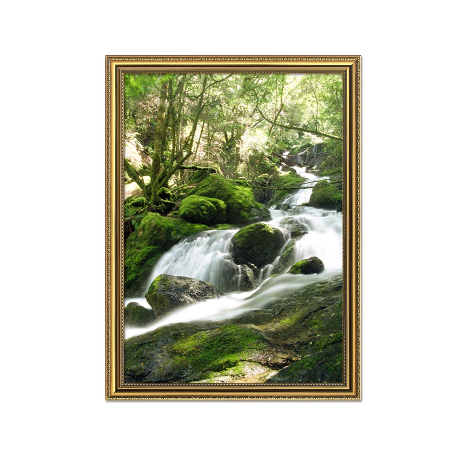 3D Moss River 062 Fake Framed Print Painting Wallpaper AJ Creativity Home