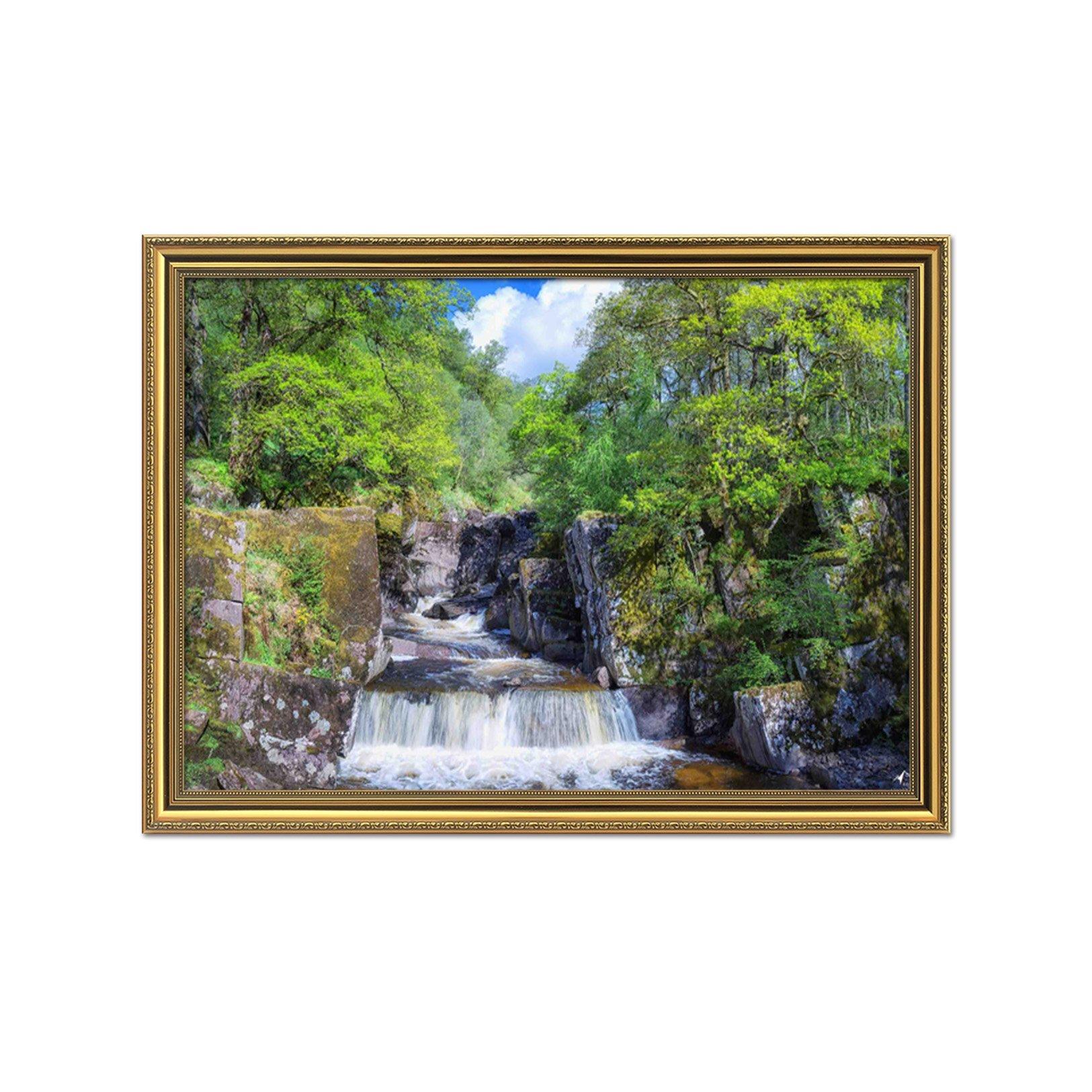 3D Stream Forest 023 Fake Framed Print Painting Wallpaper AJ Creativity Home