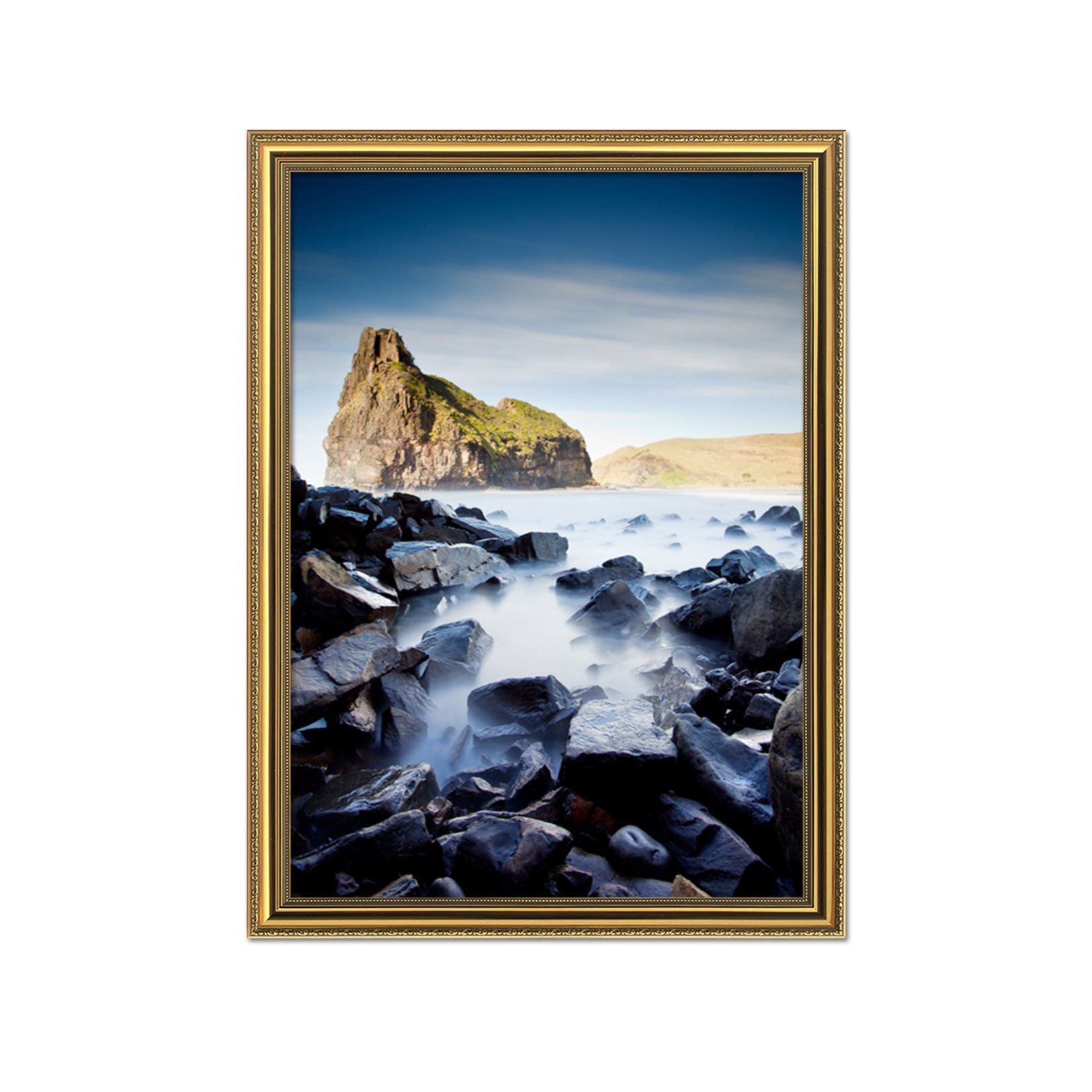 3D Stone Blocks 148 Fake Framed Print Painting Wallpaper AJ Creativity Home