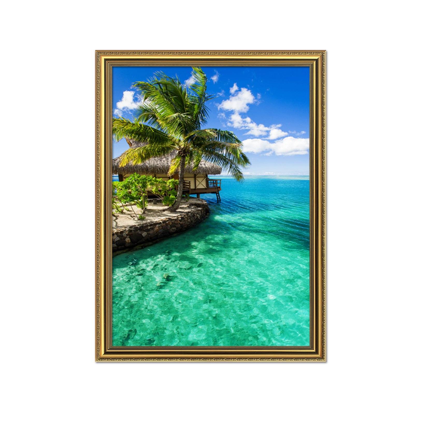 3D Seaside Room 029 Fake Framed Print Painting Wallpaper AJ Creativity Home