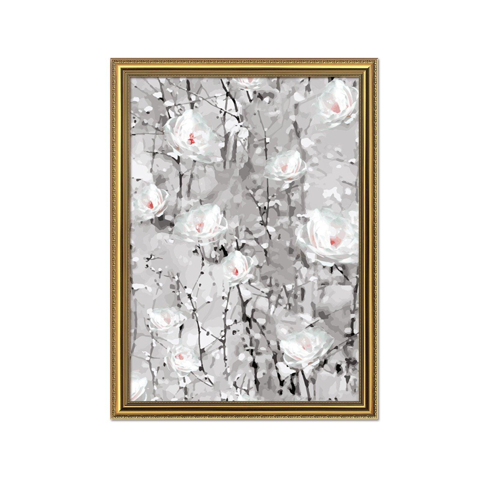 3D White Flower 071 Fake Framed Print Painting Wallpaper AJ Creativity Home