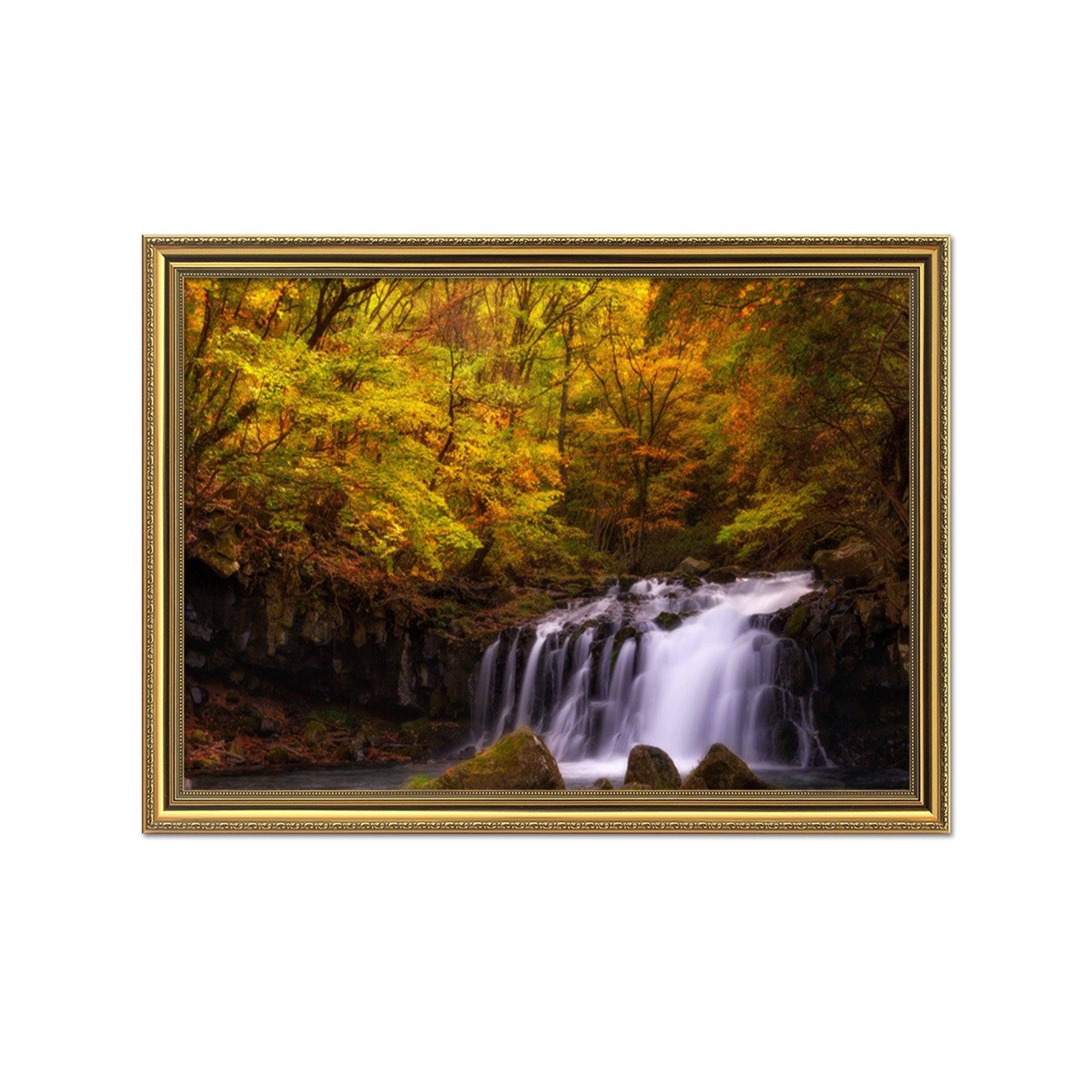 3D River At Dusk 020 Fake Framed Print Painting Wallpaper AJ Creativity Home