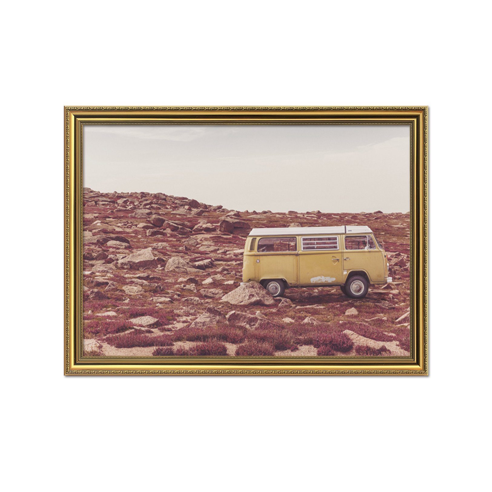 3D Yellow Car 191 Fake Framed Print Painting Wallpaper AJ Creativity Home