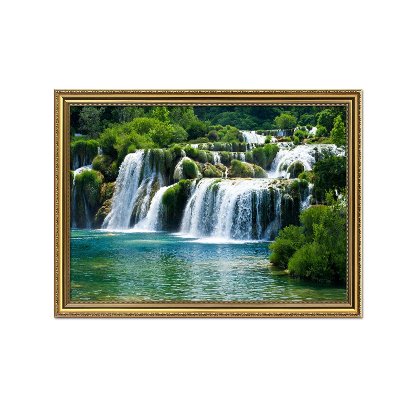 3D Inflowing River 153 Fake Framed Print Painting Wallpaper AJ Creativity Home