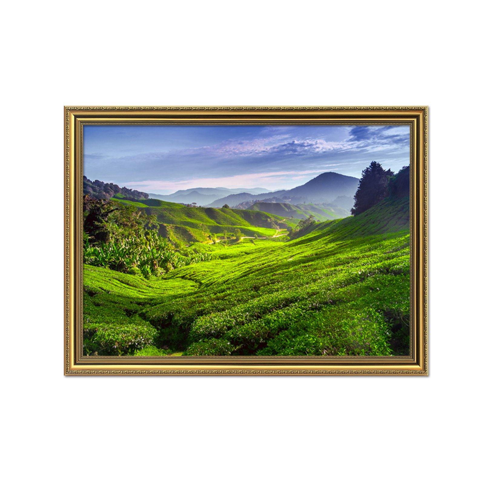 3D Green Fields 184 Fake Framed Print Painting Wallpaper AJ Creativity Home