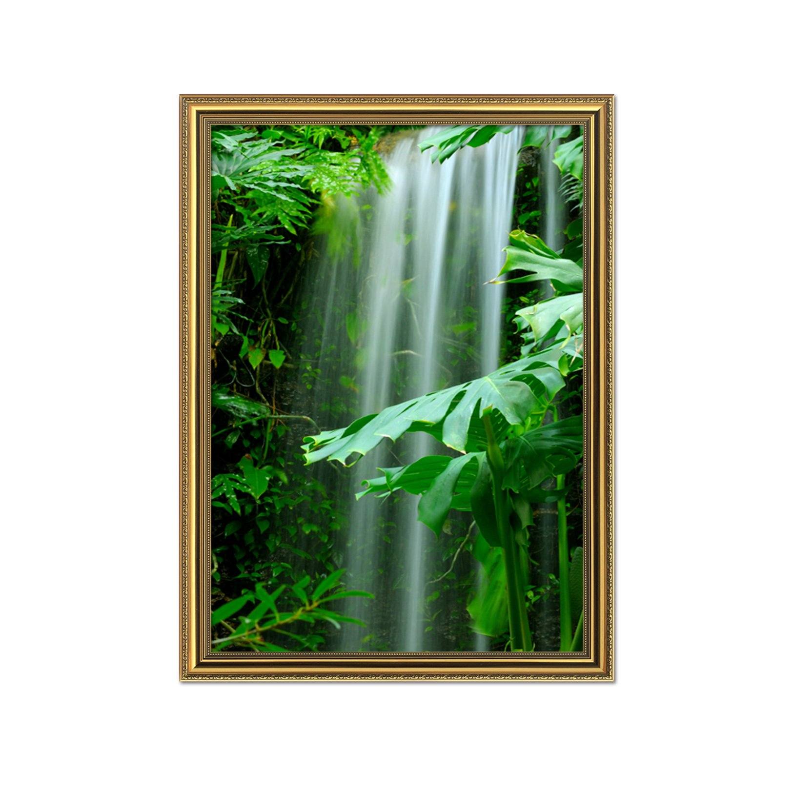 3D Small Waterfall 058 Fake Framed Print Painting Wallpaper AJ Creativity Home