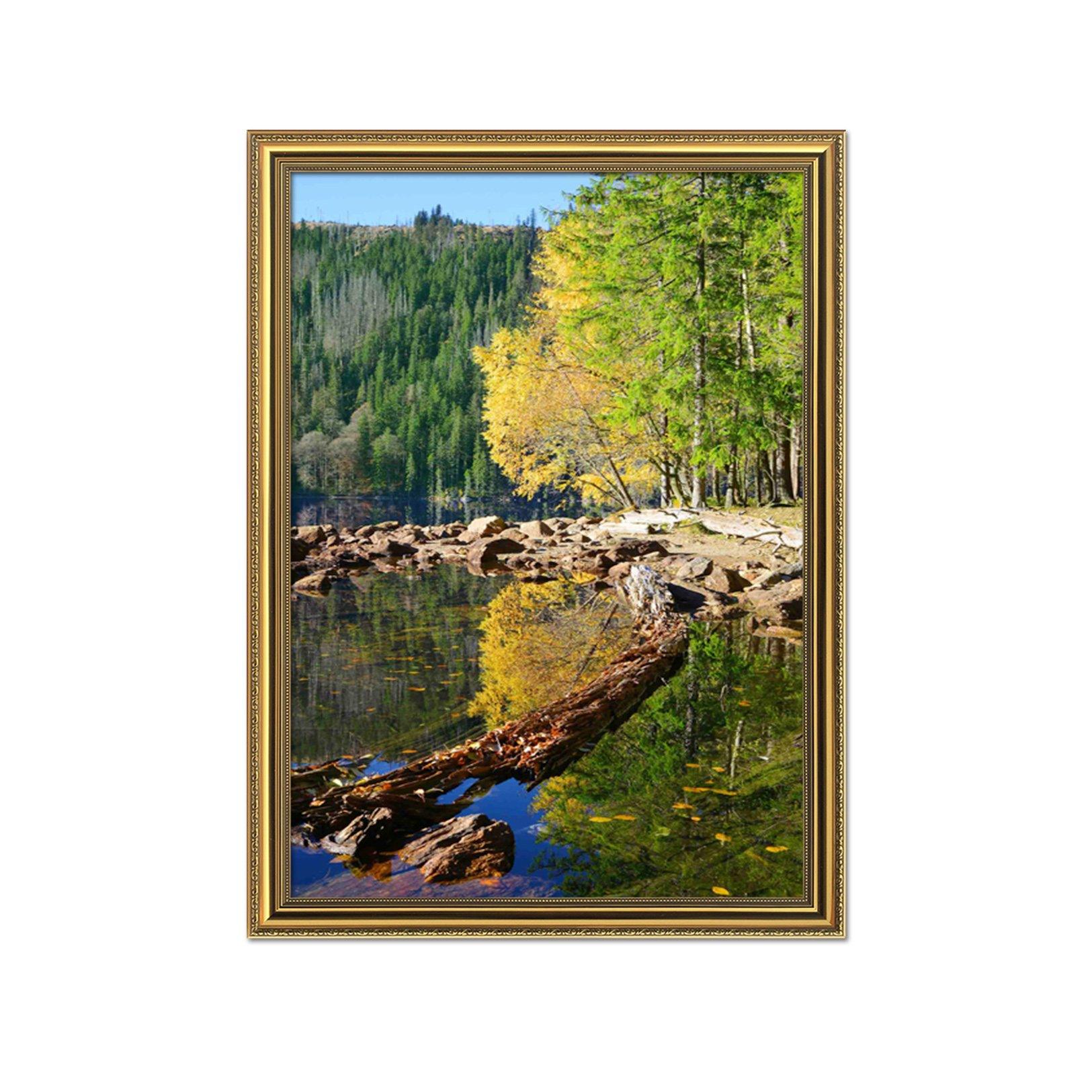3D River Leaves 121 Fake Framed Print Painting Wallpaper AJ Creativity Home