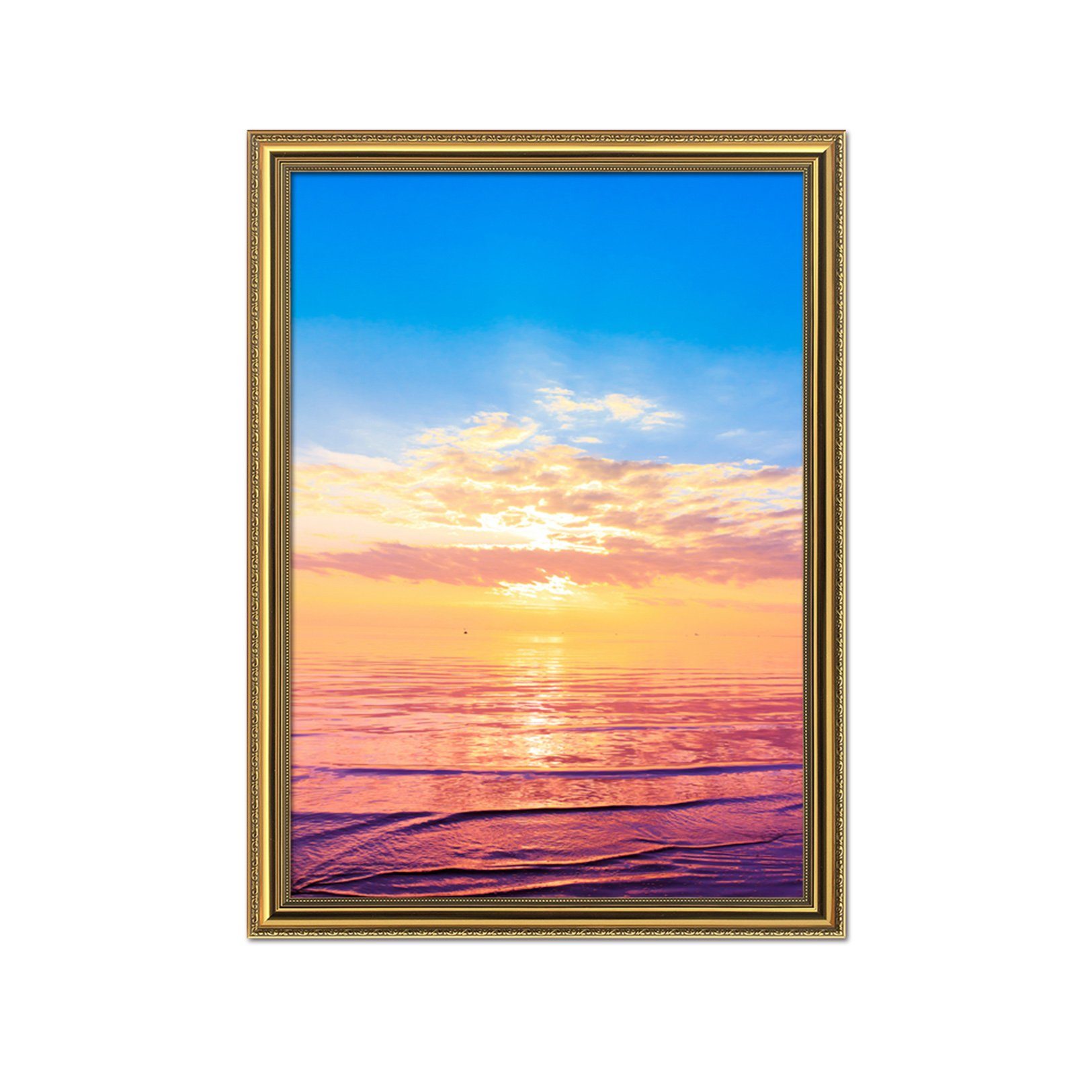 3D Dusk Sea 042 Fake Framed Print Painting Wallpaper AJ Creativity Home