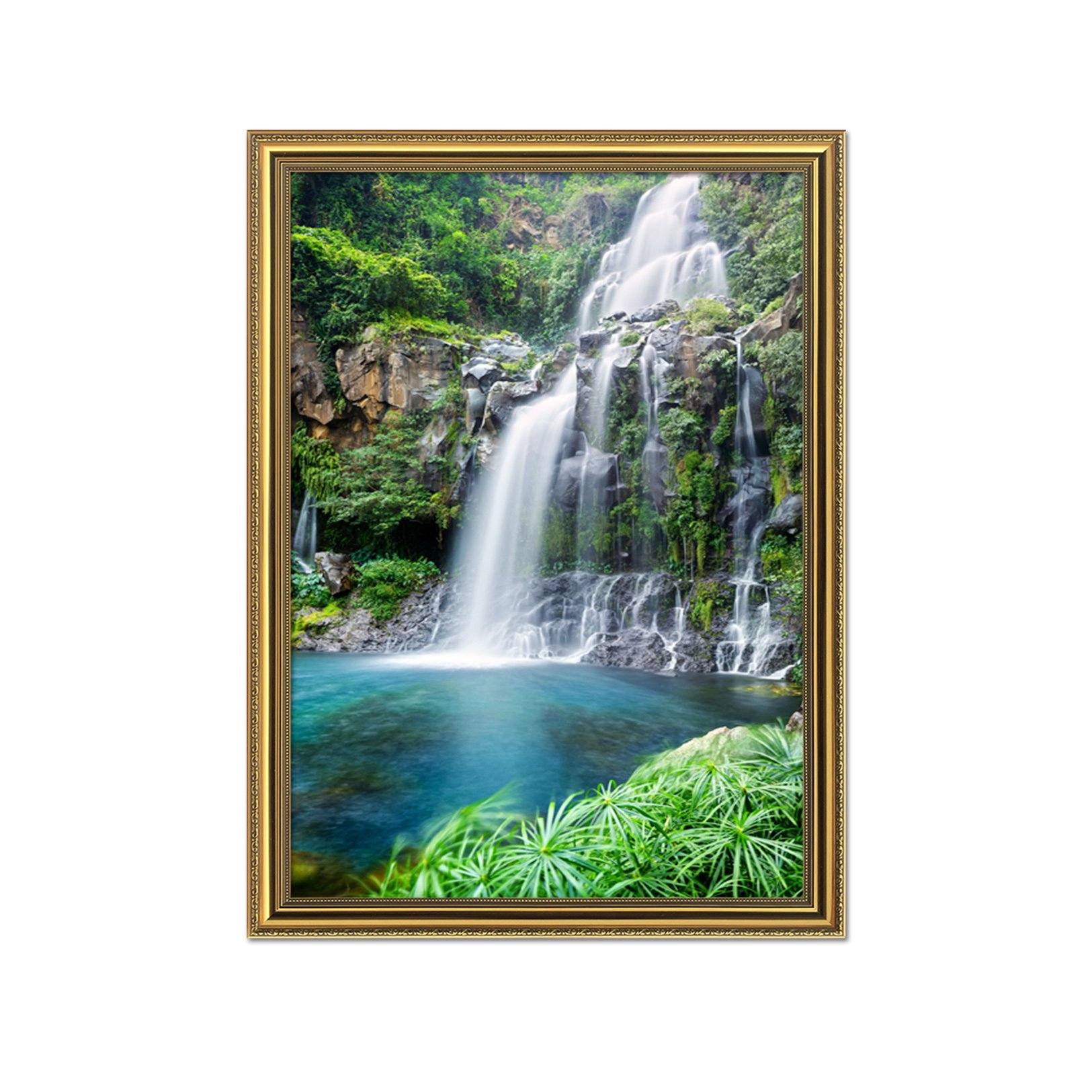 3D Into The Lake 072 Fake Framed Print Painting Wallpaper AJ Creativity Home