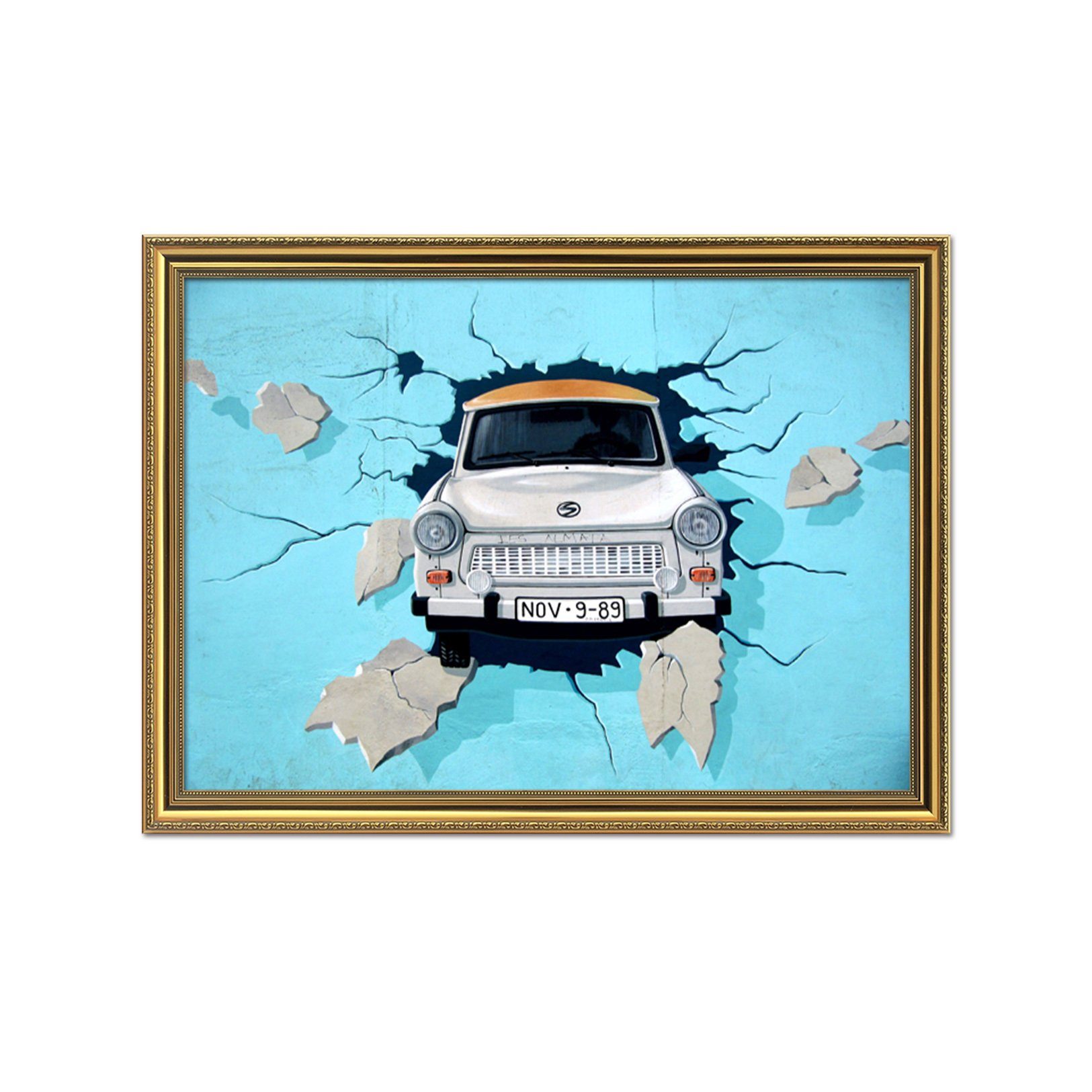 3D Broken Wall 015 Fake Framed Print Painting Wallpaper AJ Creativity Home