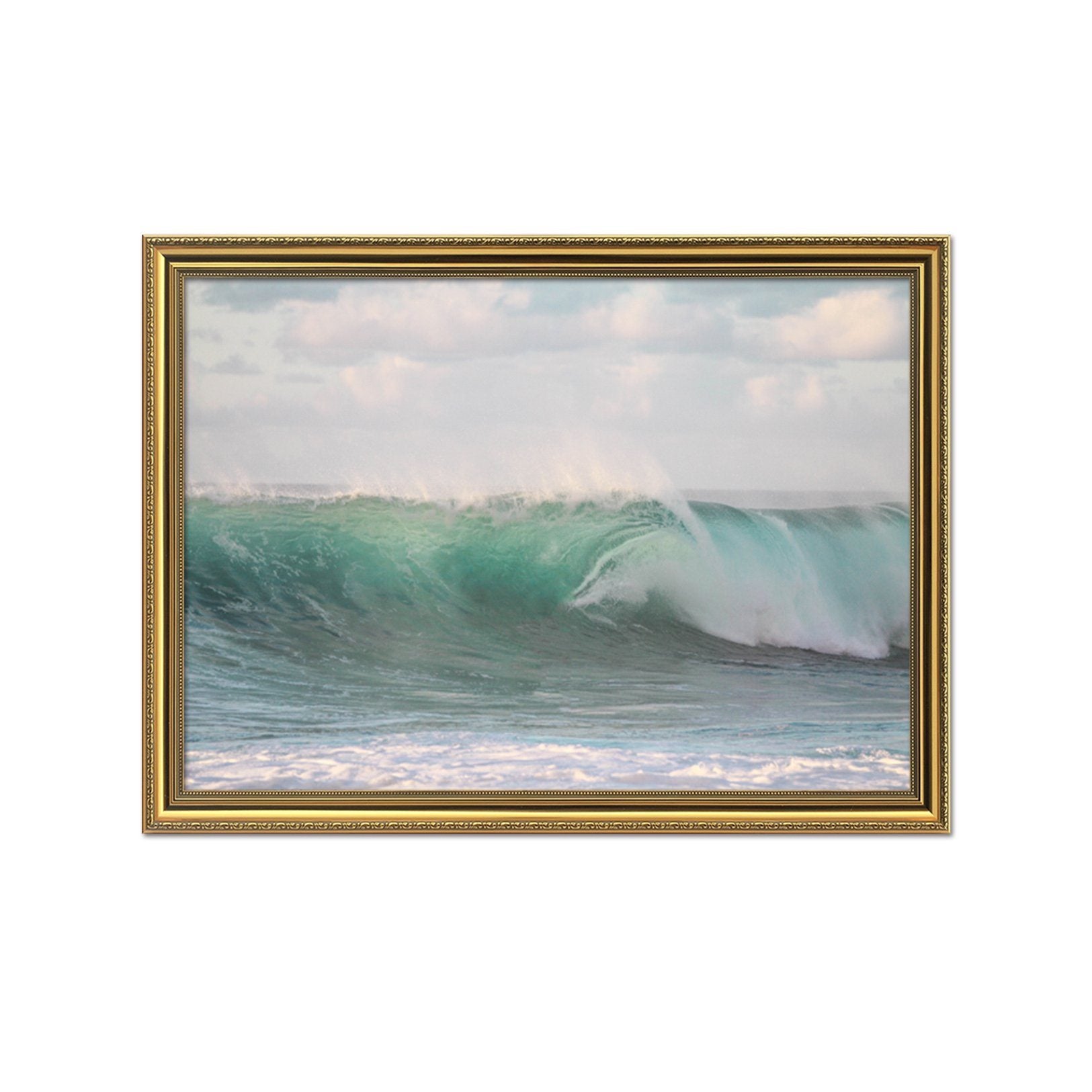 3D Wave Surge 037 Fake Framed Print Painting Wallpaper AJ Creativity Home