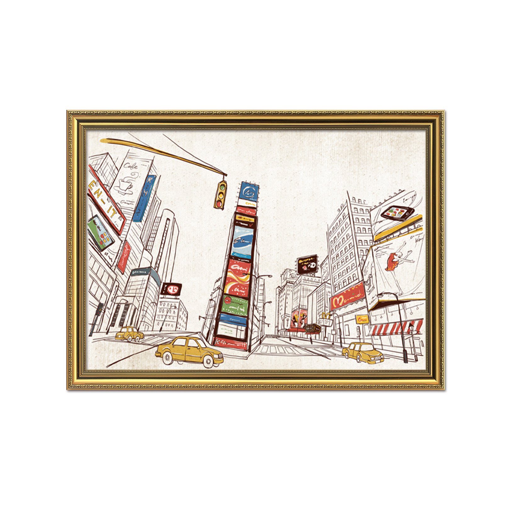 3D Traffic Light 004 Fake Framed Print Painting Wallpaper AJ Creativity Home