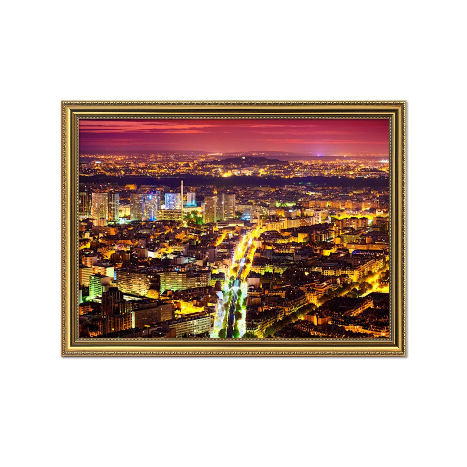 3D Night City 182 Fake Framed Print Painting Wallpaper AJ Creativity Home