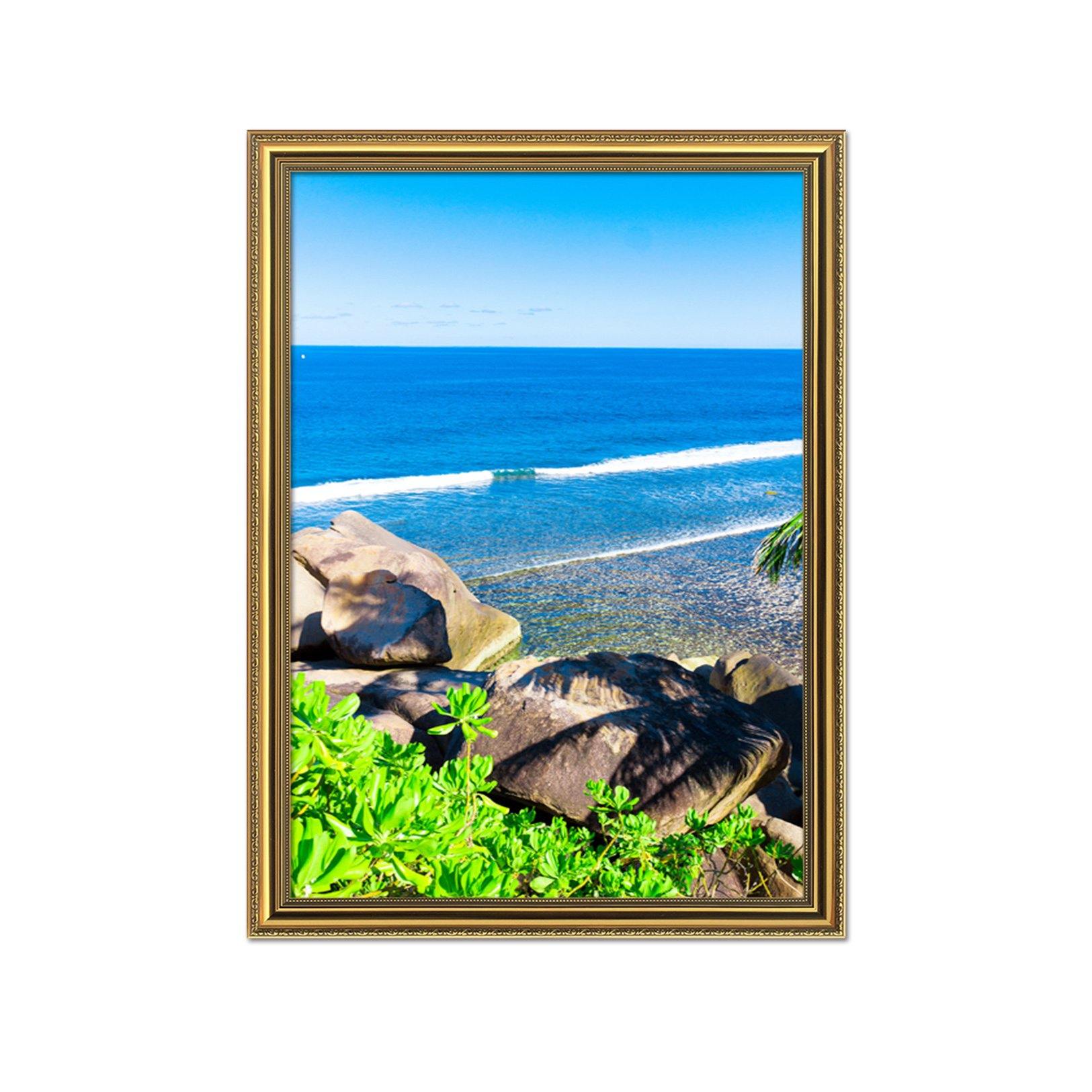 3D Blue Ocean 125 Fake Framed Print Painting Wallpaper AJ Creativity Home