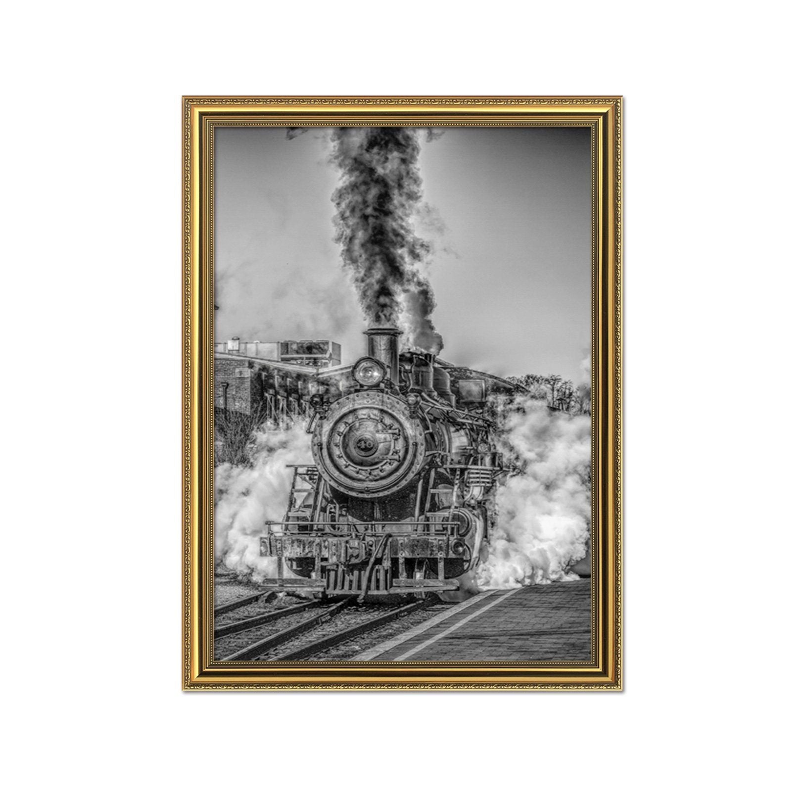 3D Open Train 070 Fake Framed Print Painting Wallpaper AJ Creativity Home