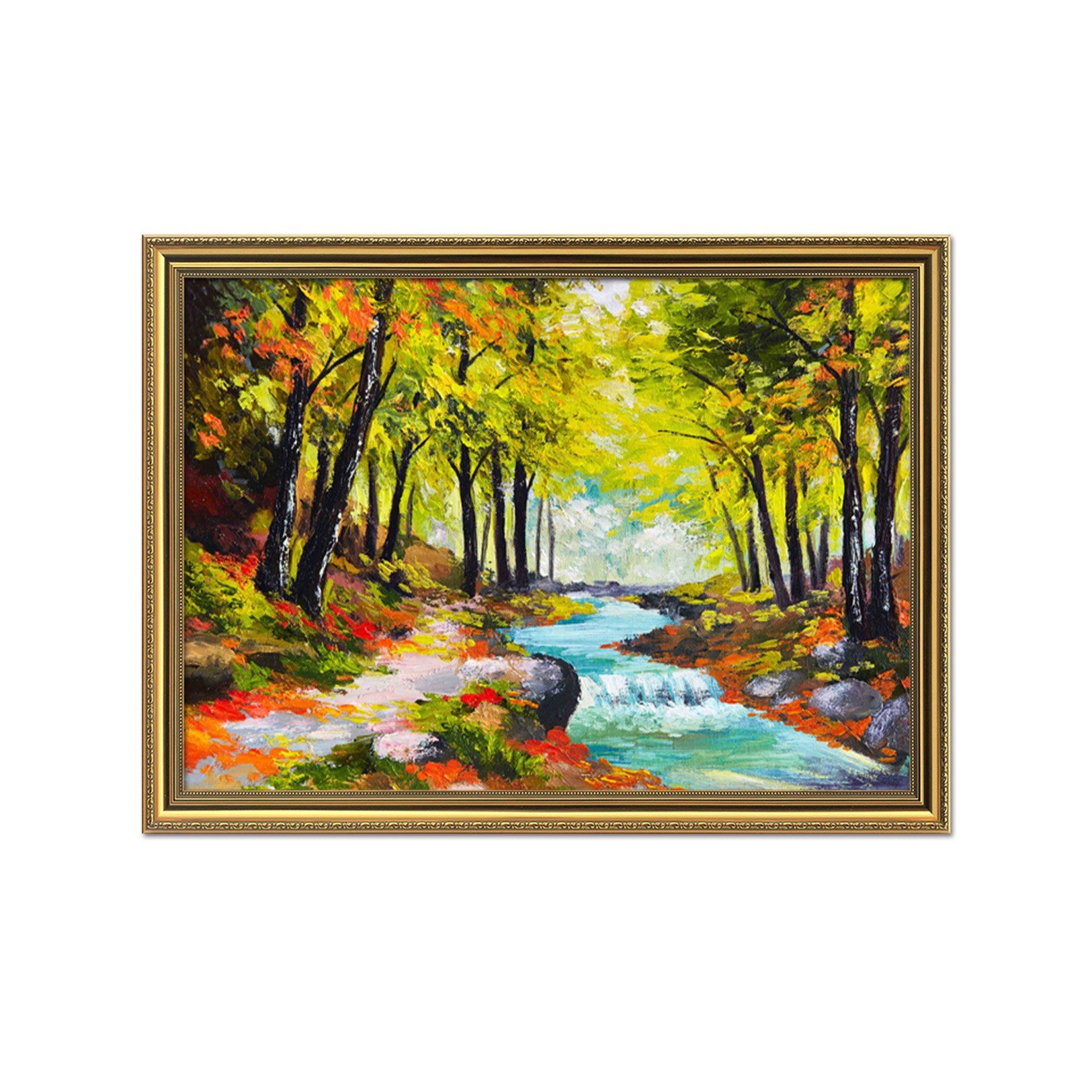 3D Scenic River 046 Fake Framed Print Painting Wallpaper AJ Creativity Home