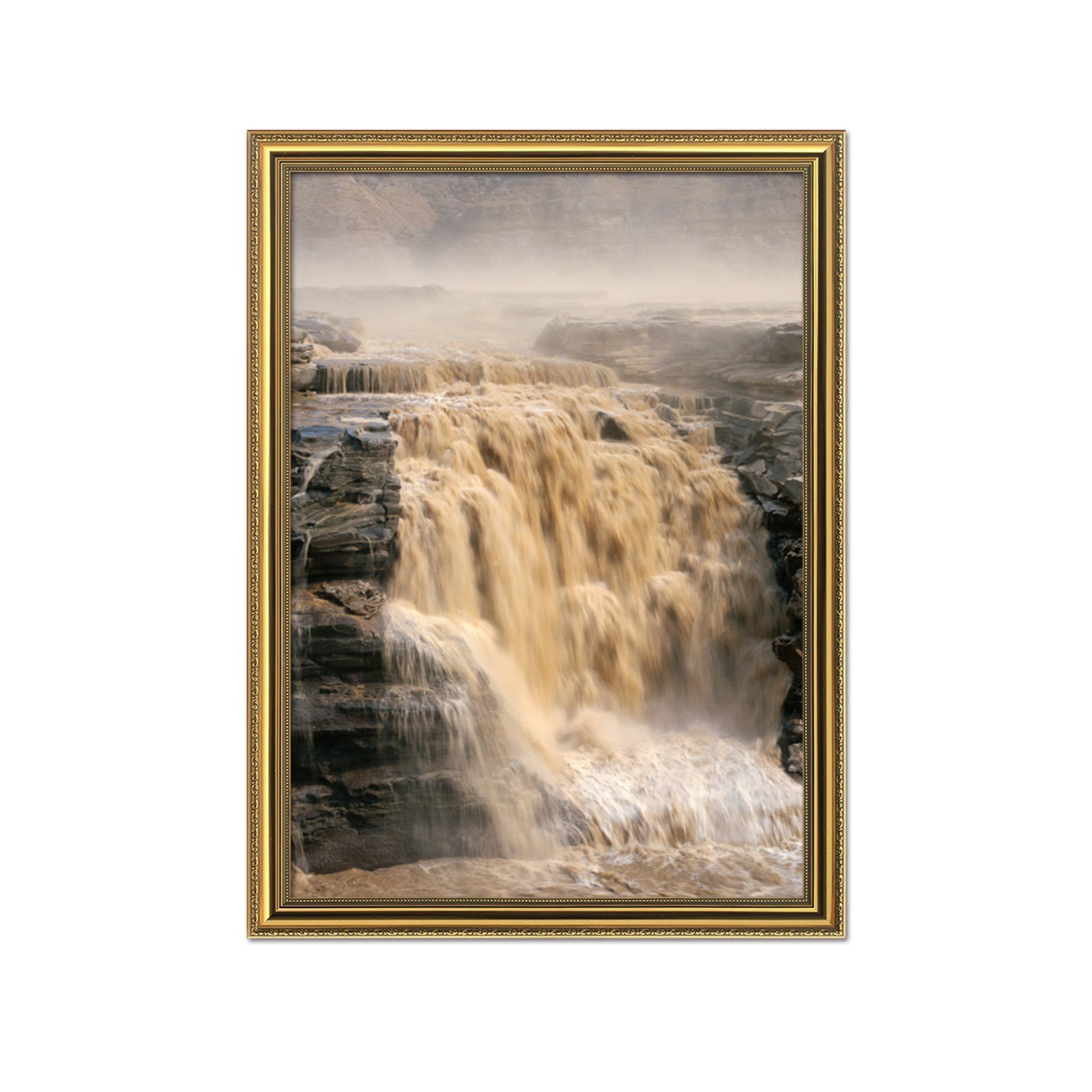 3D Yellow River 128 Fake Framed Print Painting Wallpaper AJ Creativity Home