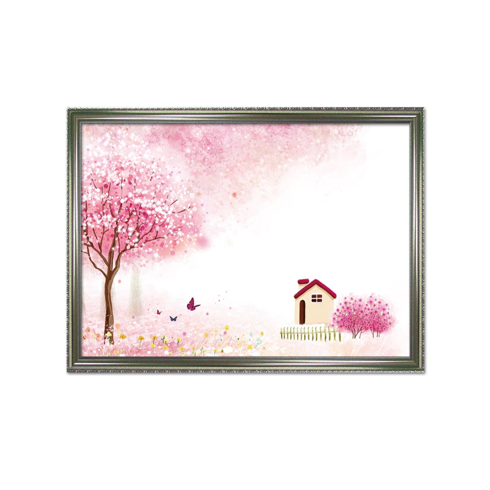 3D House Butterfly 001 Fake Framed Print Painting Wallpaper AJ Creativity Home