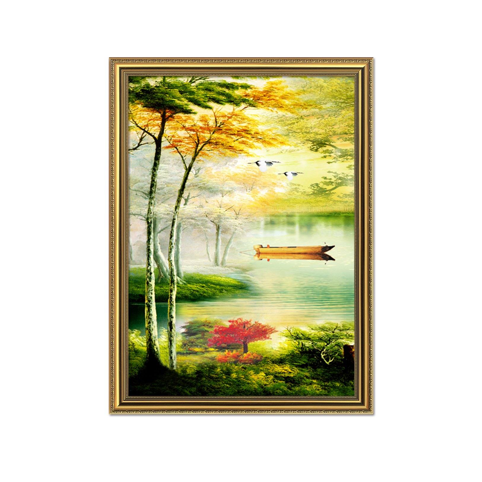 3D Small Boat 134 Fake Framed Print Painting Wallpaper AJ Creativity Home