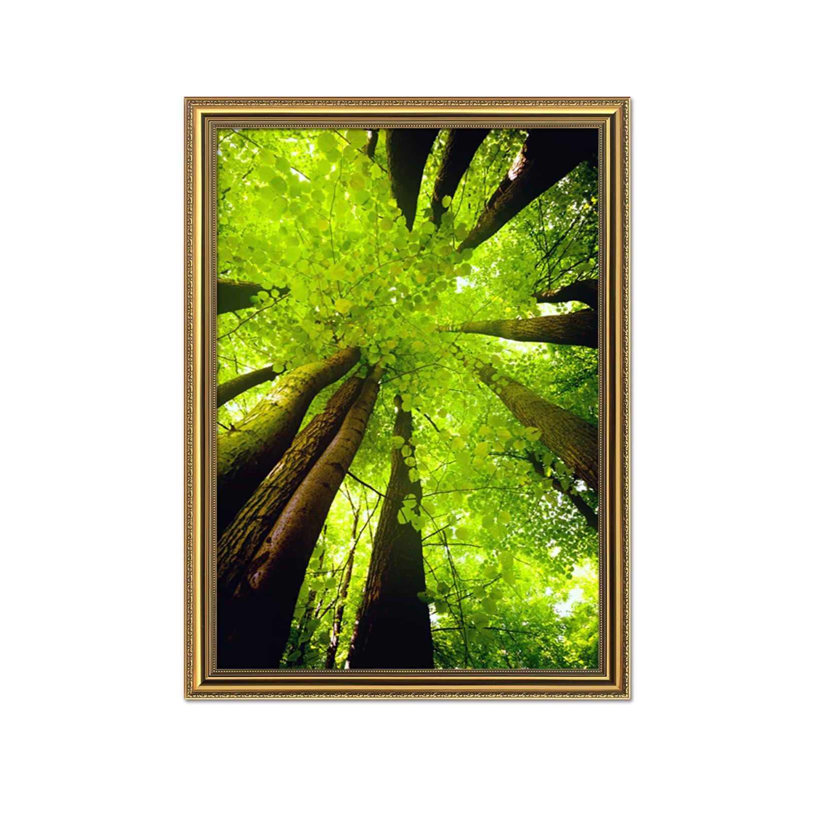 3D Green Tree 115 Fake Framed Print Painting Wallpaper AJ Creativity Home