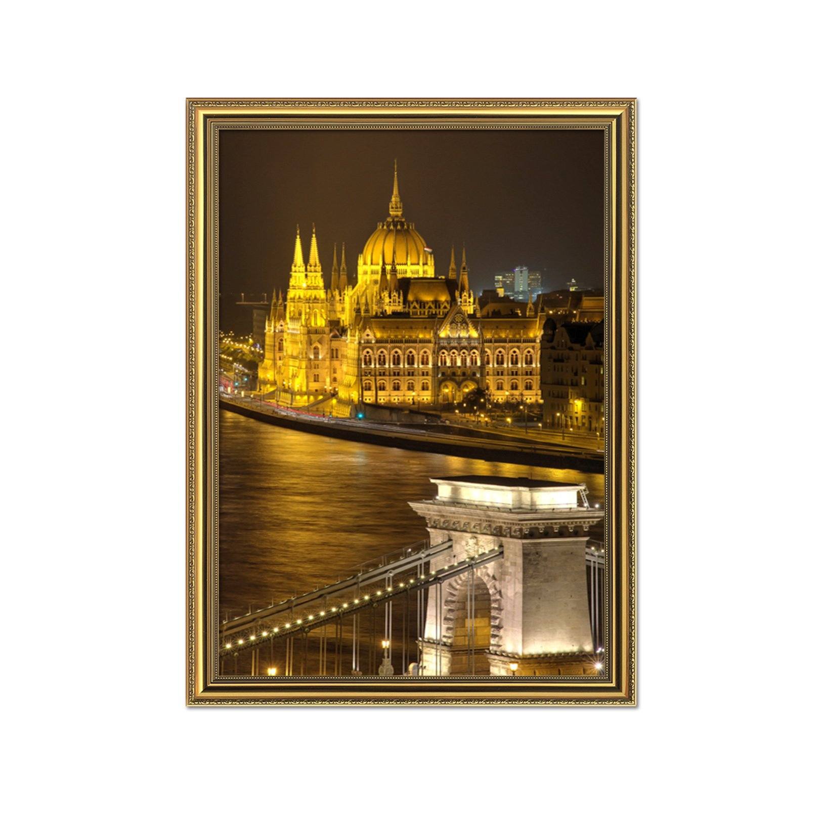 3D Bustling City 046 Fake Framed Print Painting Wallpaper AJ Creativity Home