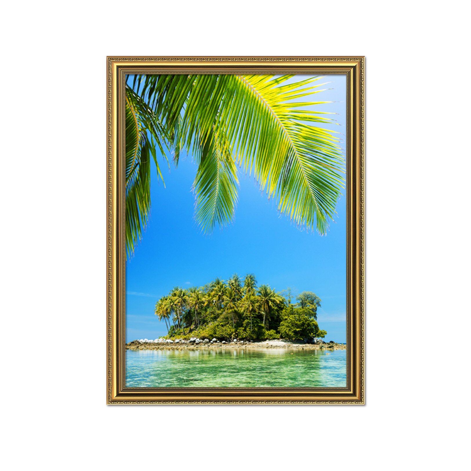 3D Small Island 143 Fake Framed Print Painting Wallpaper AJ Creativity Home