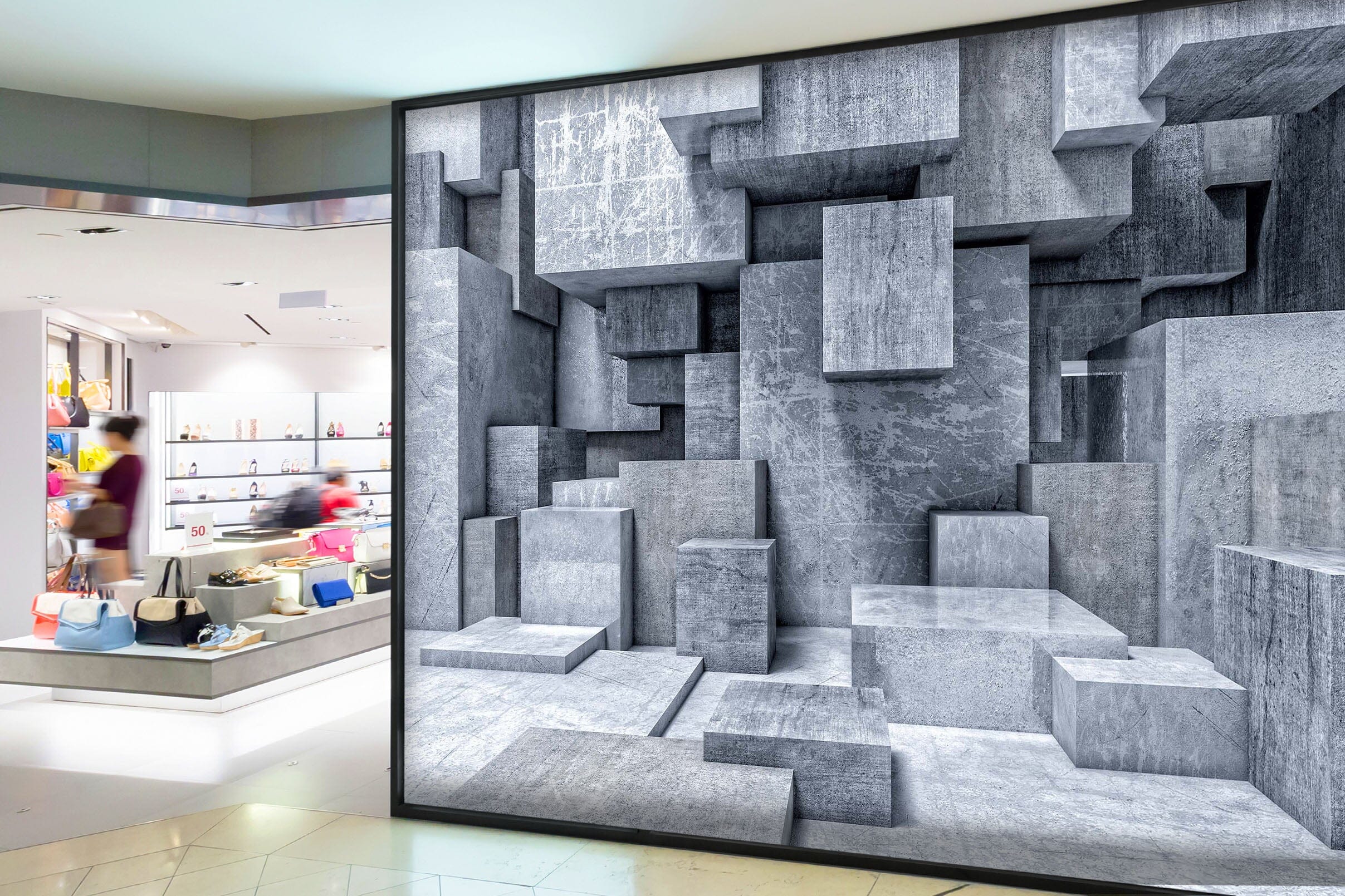 3D Gray Square 127 Wall Murals Wallpaper AJ Wallpaper 2