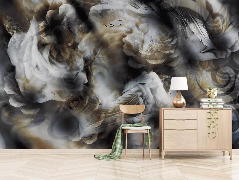 3D Black White Rose 625 Wallpaper AJ Wallpaper