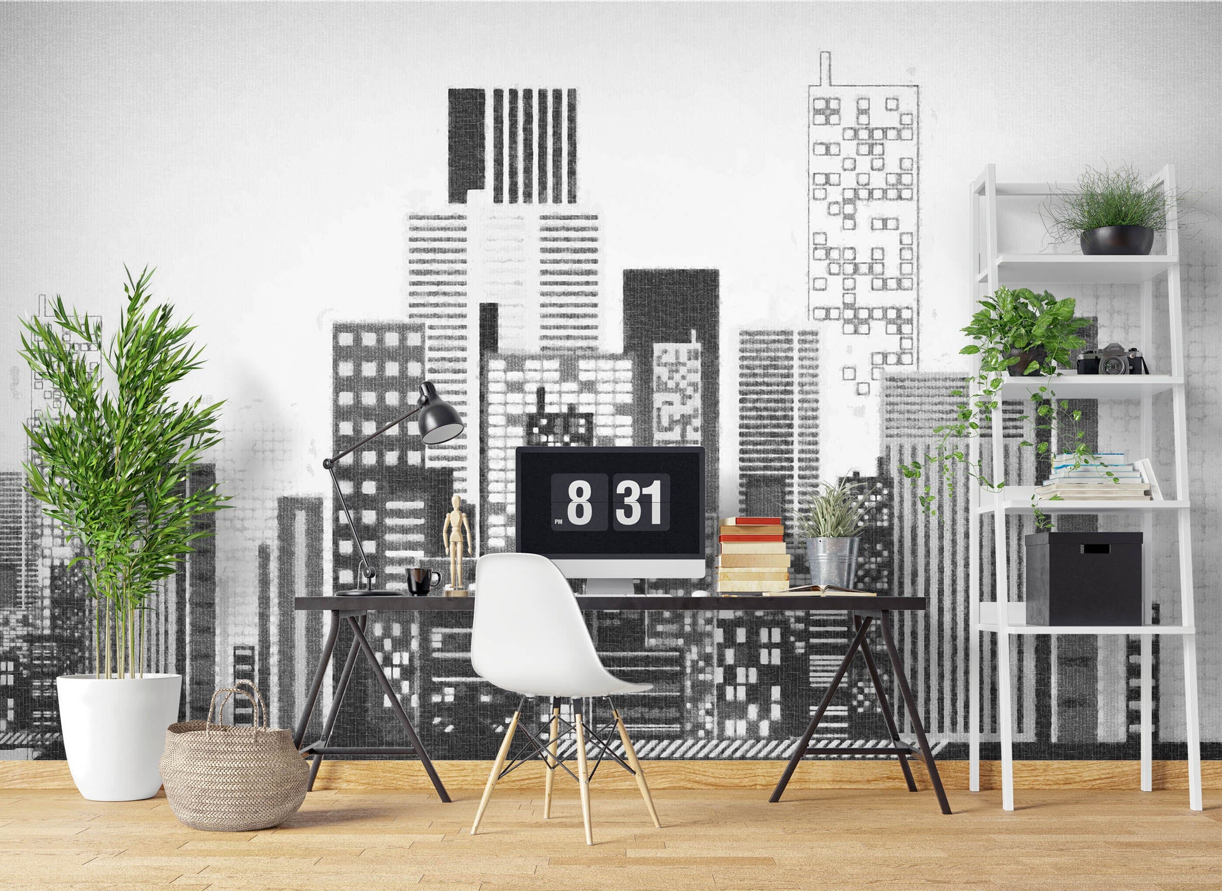 3D Black Building 1051 Wall Murals Wallpaper AJ Wallpaper 2
